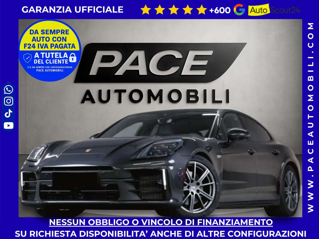 Porsche Panamera BOSE 4 SCARICO SPORTIVO TETTO KAMERA MATRIX 20"ACC