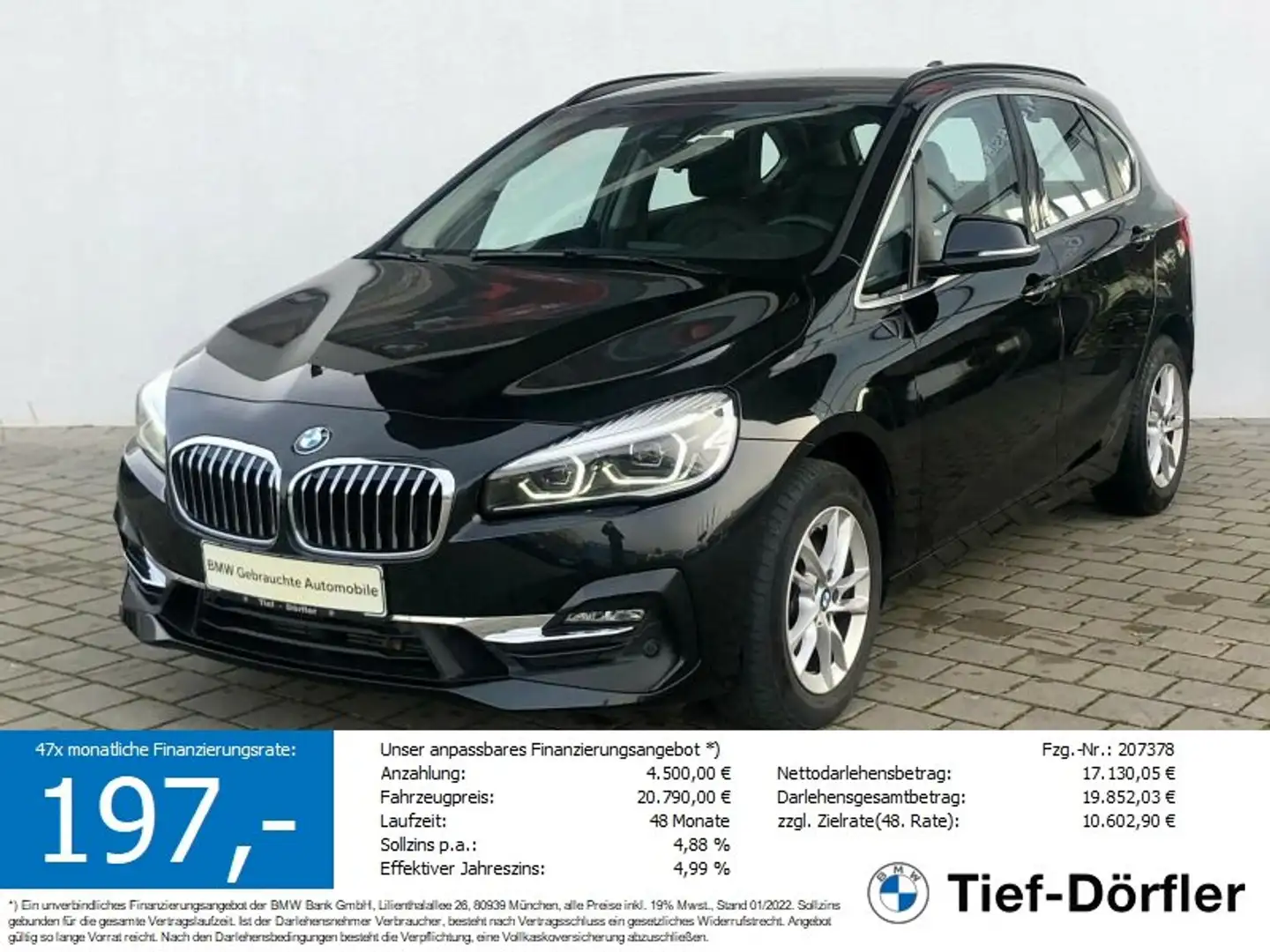 BMW 218 d Active Tourer Luxury LED/CAM/DAB/TEMP/TISCH Schwarz - 1