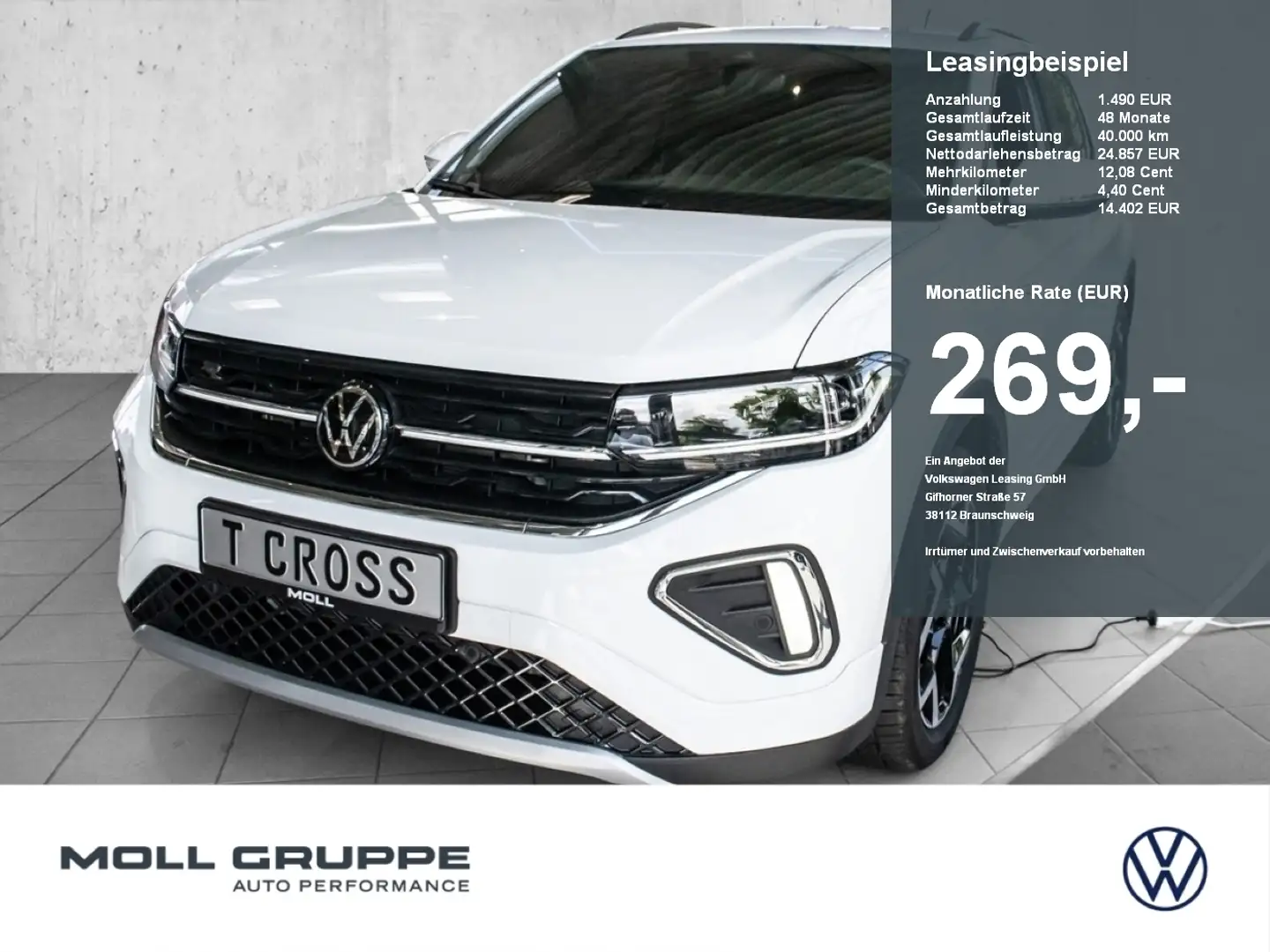 Volkswagen T-Cross R-Line 1.0 l TSI OPF  DSG AHK LM ACC Weiß - 1