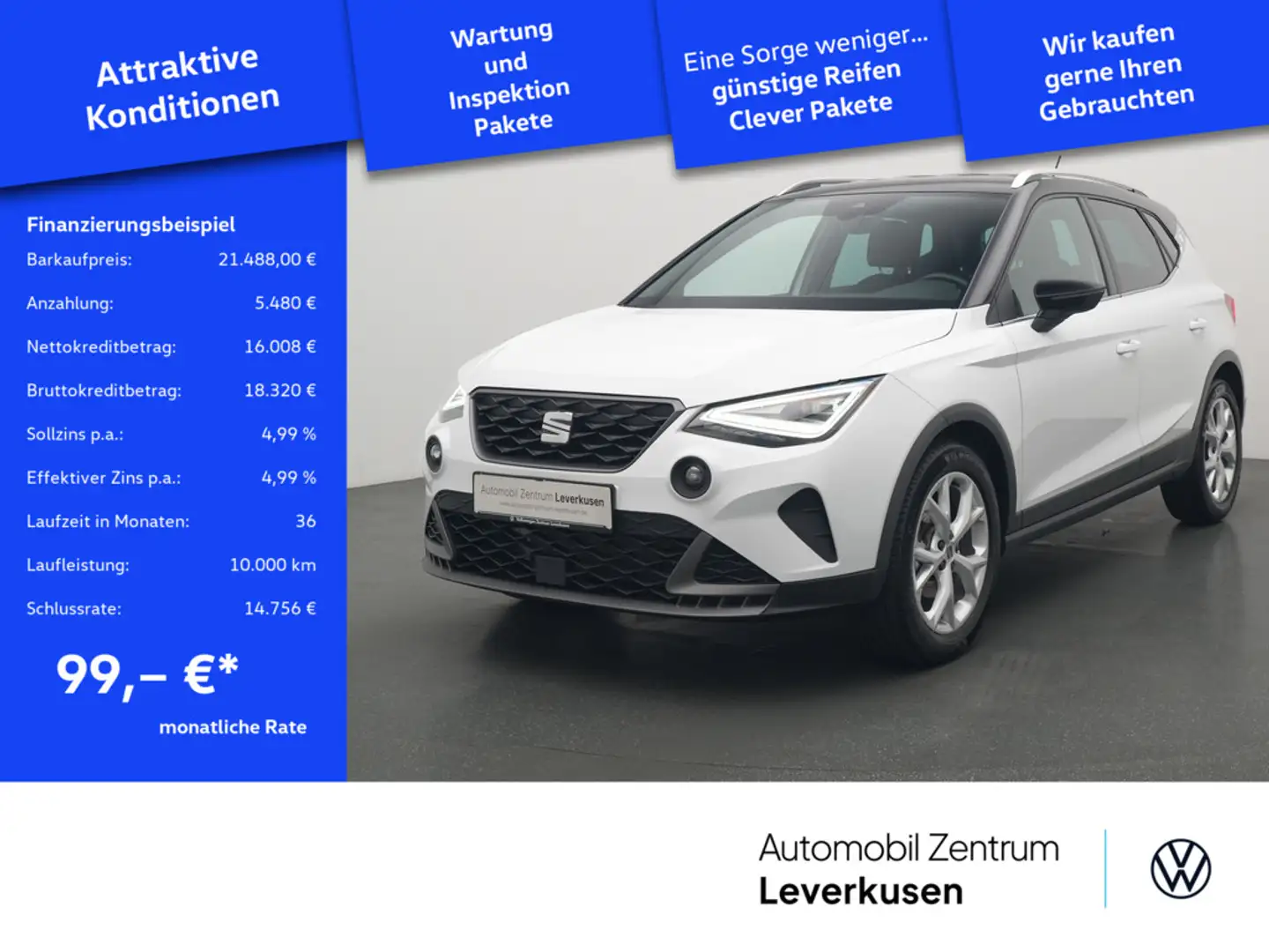 SEAT Arona FR-Line VIRT AHK LED PDC PORT NAVI Weiß - 1