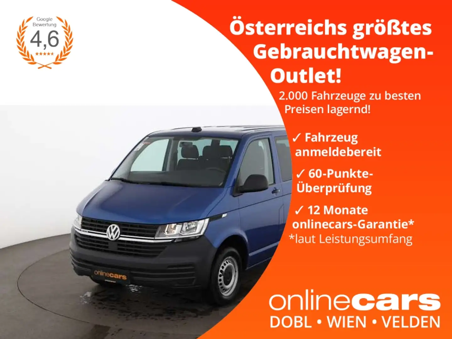 Volkswagen T6.1 Transporter 2.0 TDI 4Motion Aut 9-SITZER PDC Blau - 1