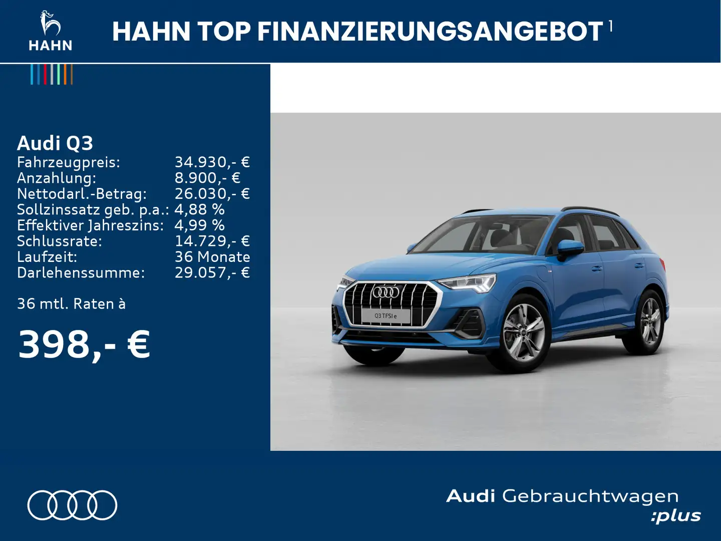 Audi Q3 45 TFSIe S line AHK Virtual CAM 360° Navi LED Blauw - 2