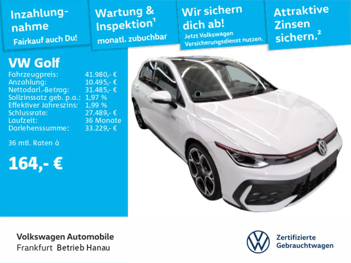 Volkswagen Golf GTI Golf VIII 2.0 TSI DSG GTI Navi IQ.Light DCC DAB+ Weiß - 1