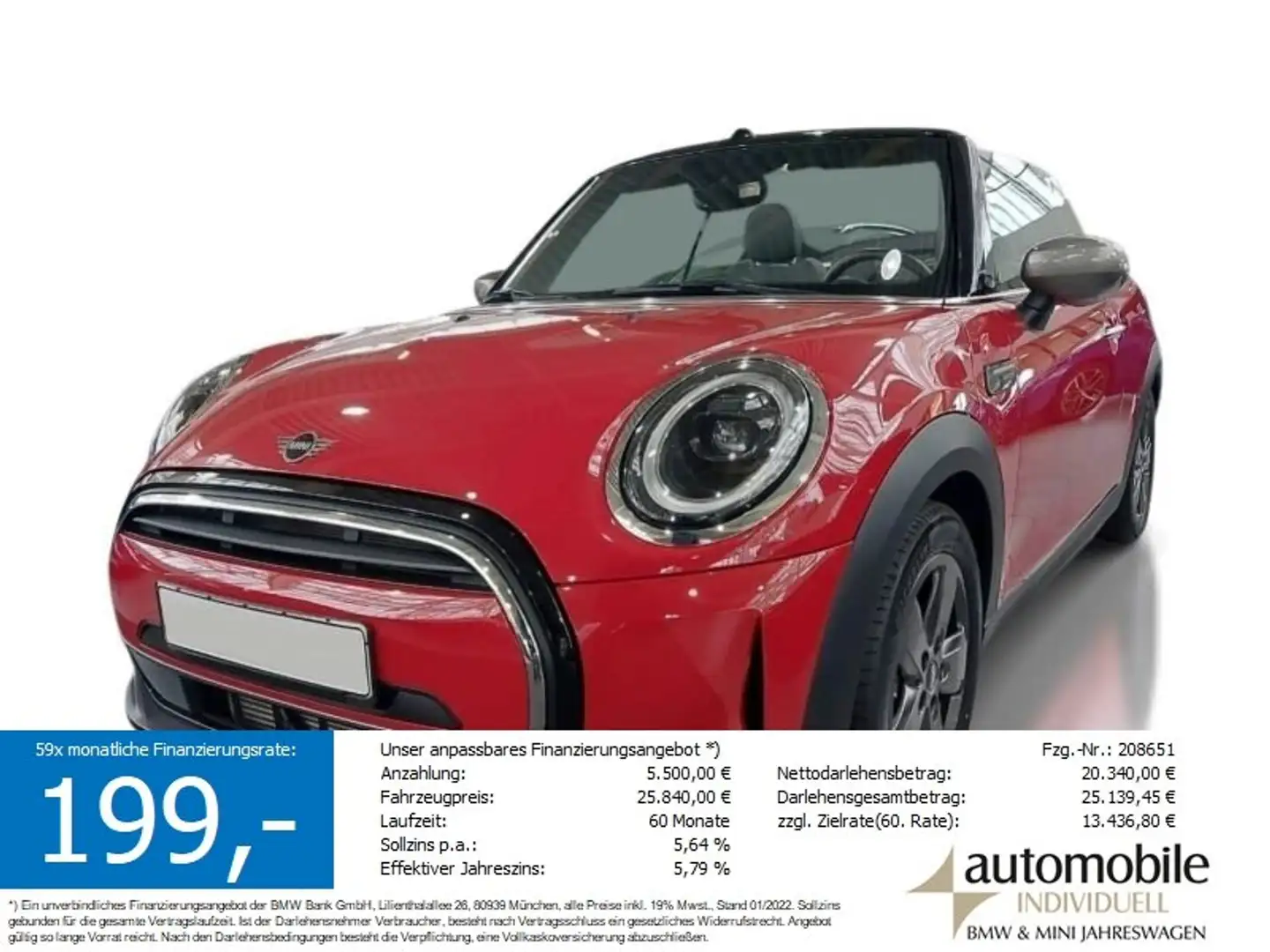 MINI Cooper Cabrio Classic Trim DKG Navi LED Sitzh. Roşu - 1