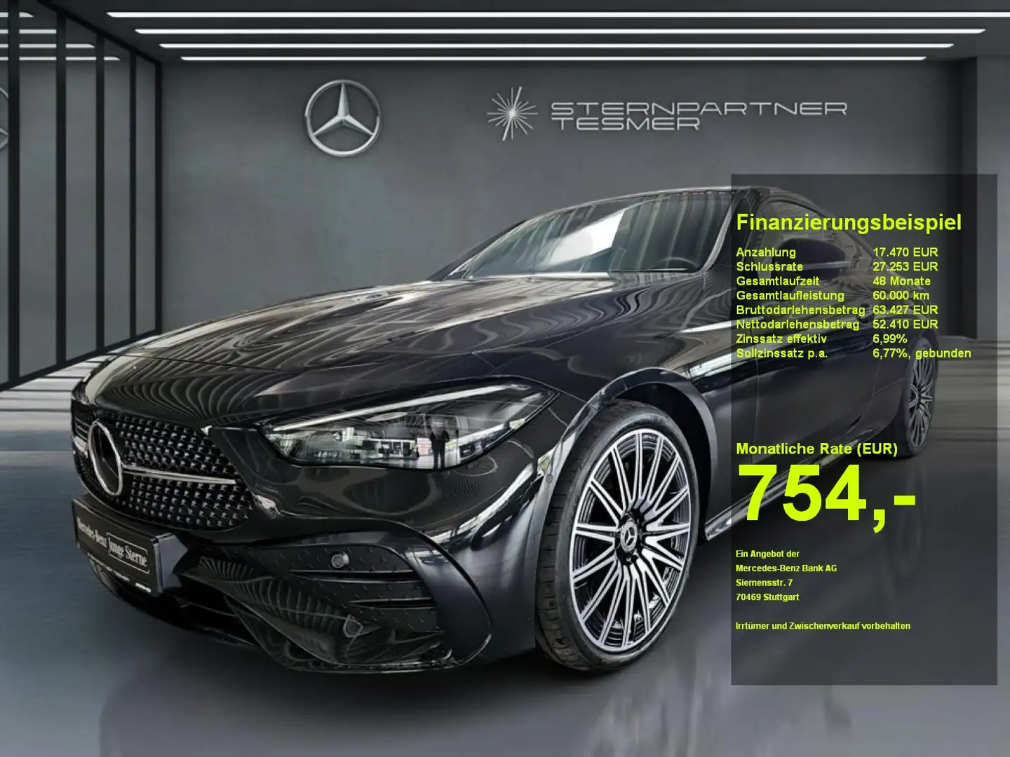 Mercedes-Benz CLE 450 4M Coupé AMG +360°+LEDER+DIST+NIGHT+PANO Schwarz - 1