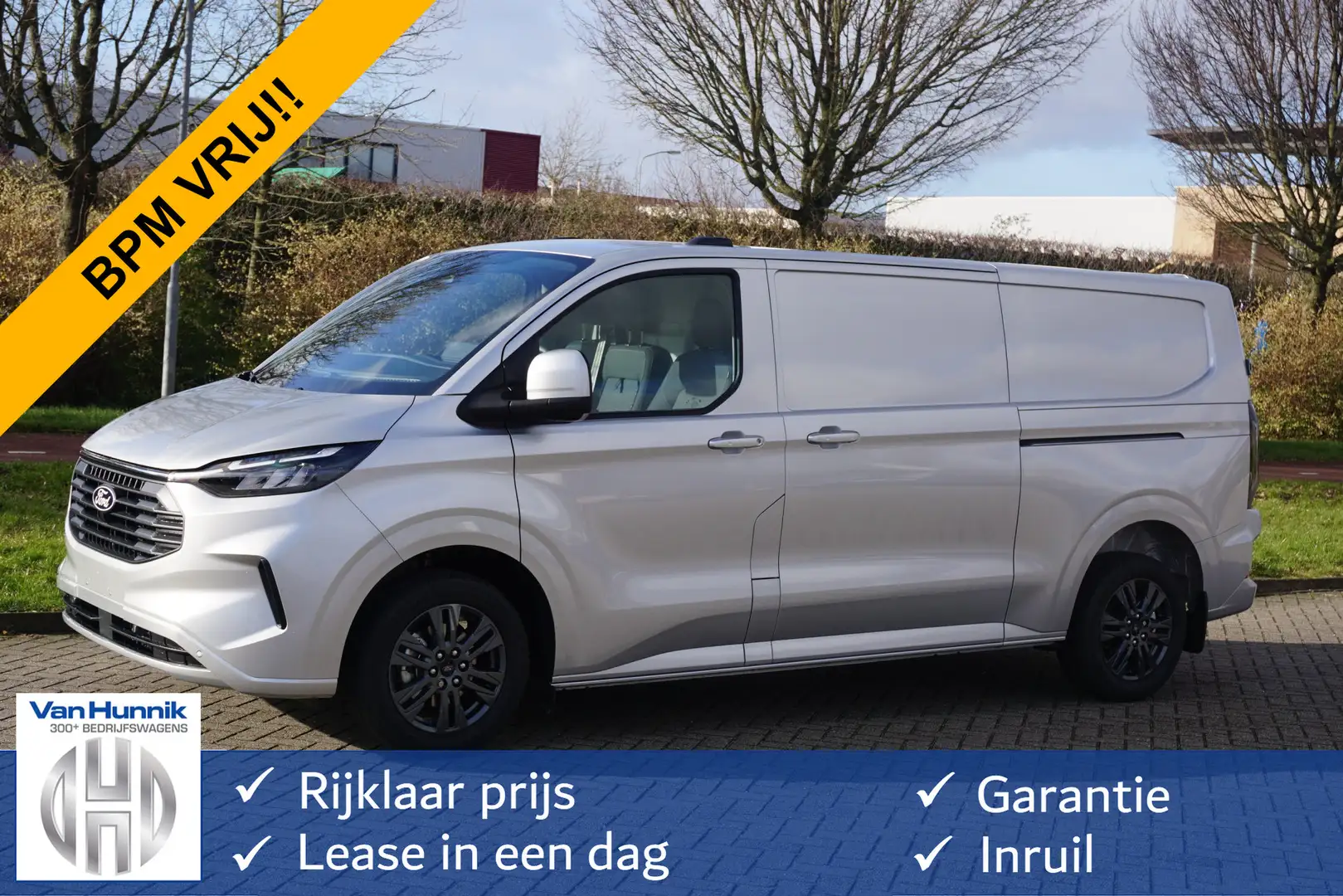 Ford Transit Custom 300L 170PK Limited AUT BPM VRIJ!! Navi, ACC, Trekh Argento - 1