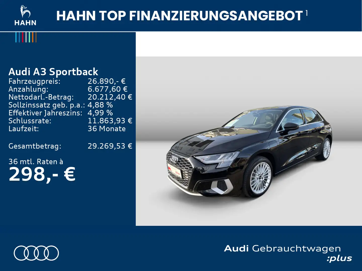 Audi A3 40TFSIe S-trnc Navi Carplay Virtual Schwarz - 2