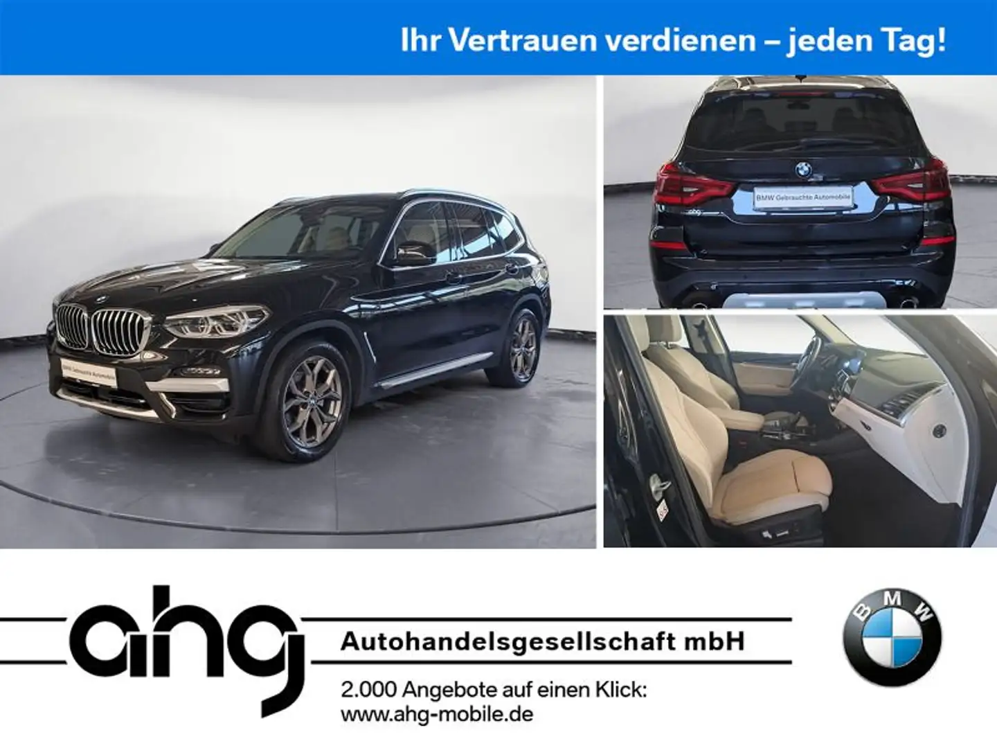 BMW X3 xDrive20d xLine Navi Leder Panoramadach AHK H Nero - 1