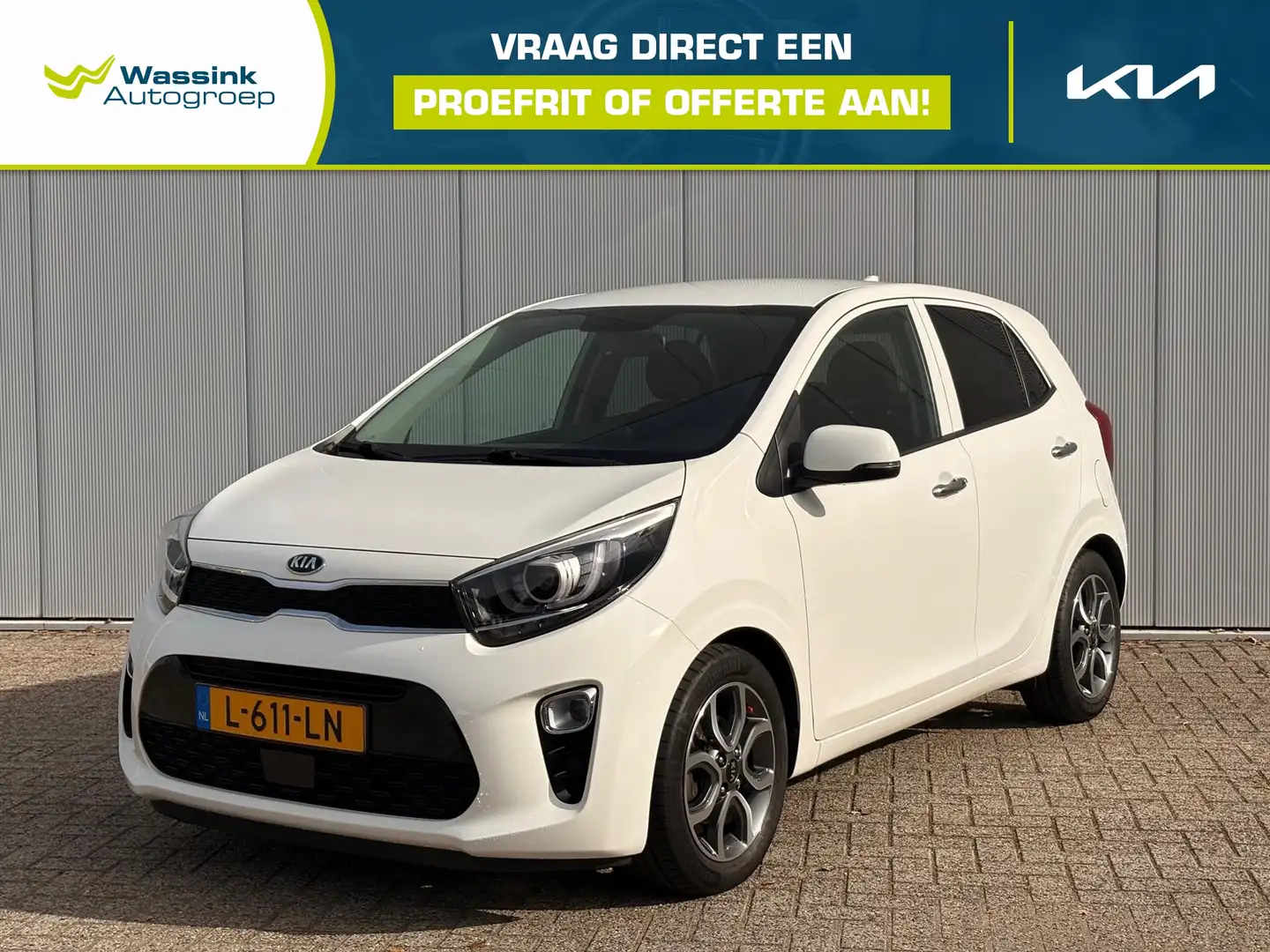 Kia Picanto 1.0 MPi 67pk 4-zits DynamicPlusLine | Navigatie | Blanc - 1