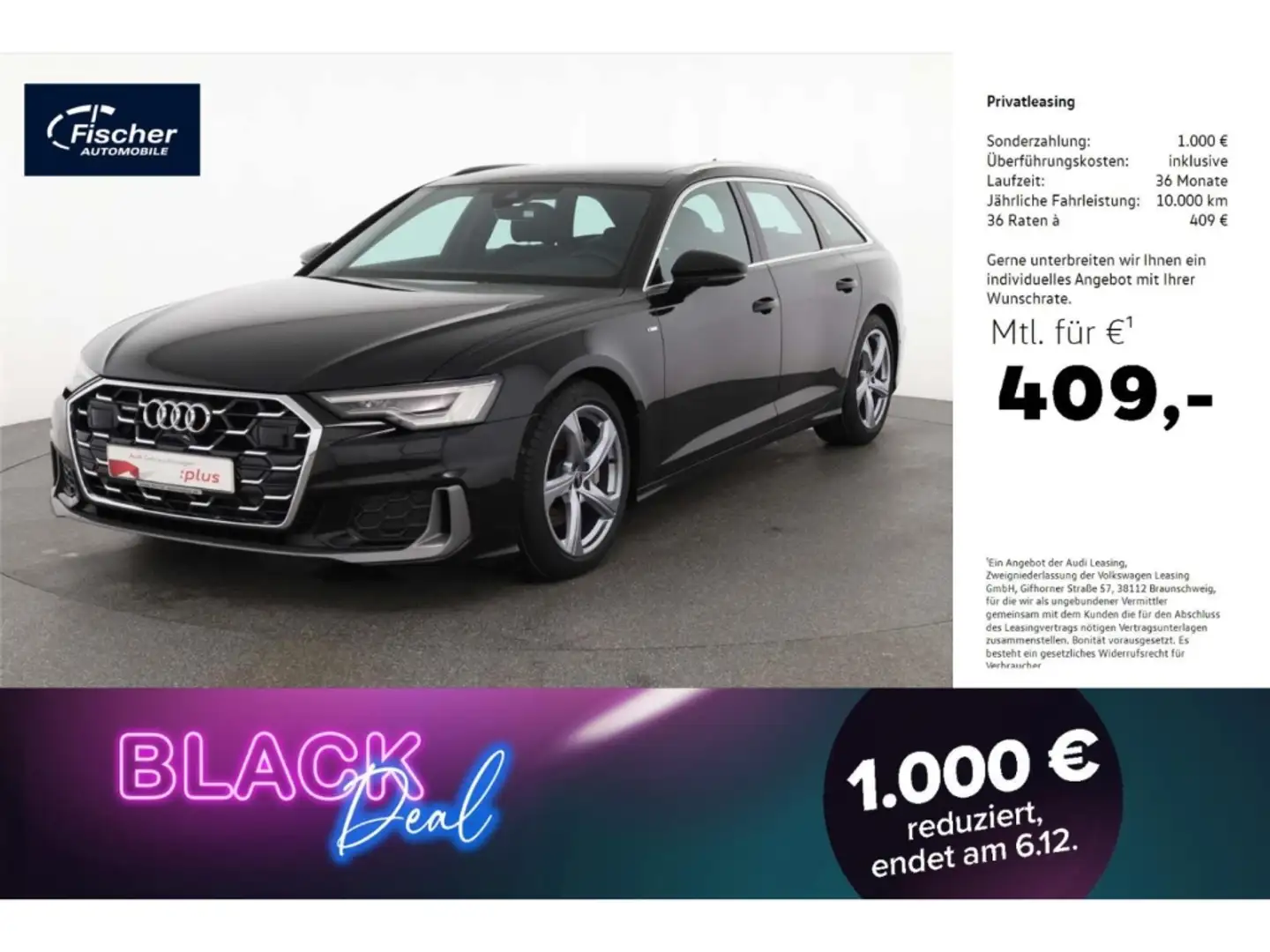 Audi A6 Avant 45 TDI quattro S line P-Dach/Matrix/RFK Schwarz - 1