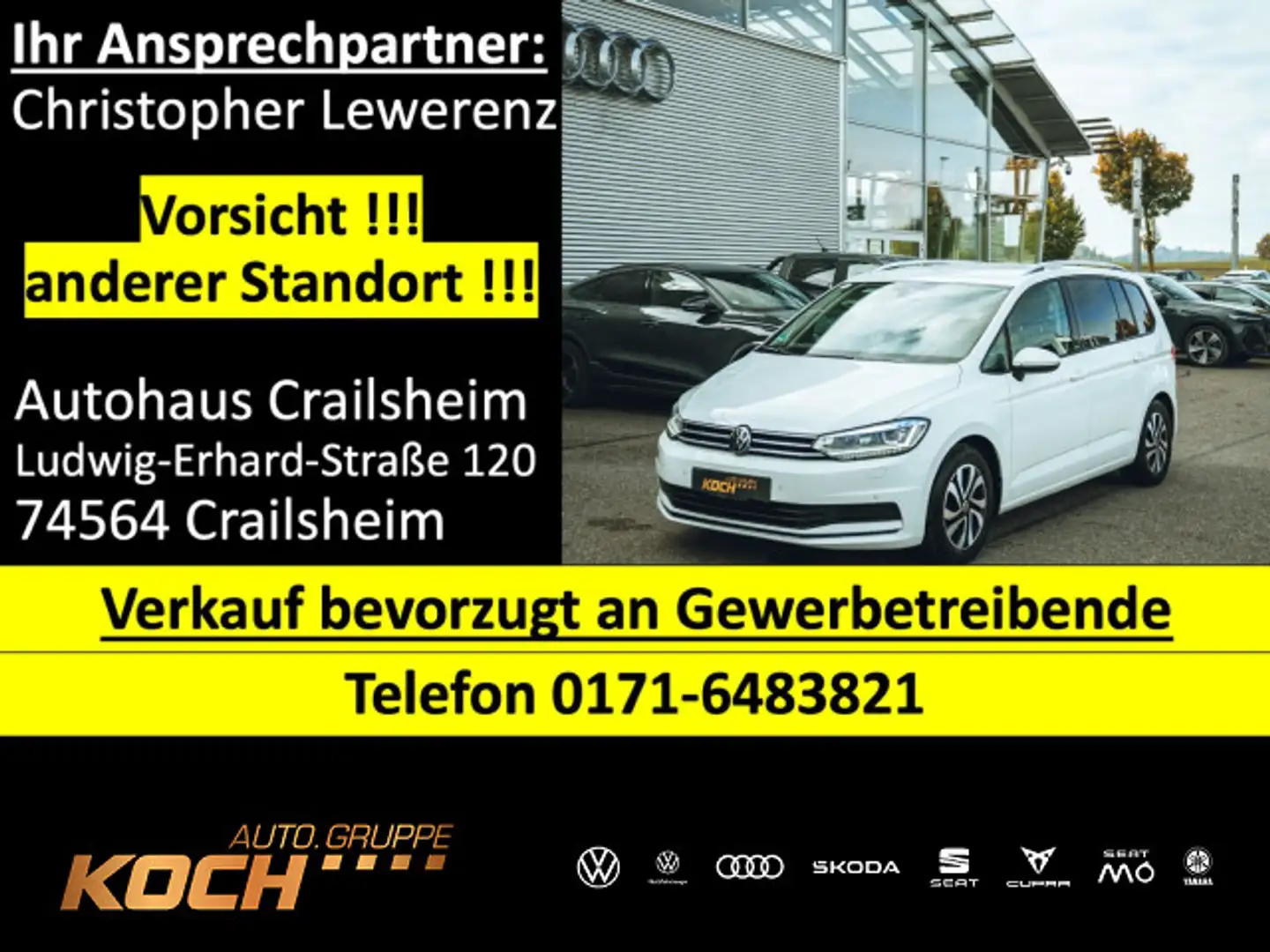 Volkswagen Touran 2.0 TDI DSG Active 7Sitz Navi Kamera ACC Blanc - 1
