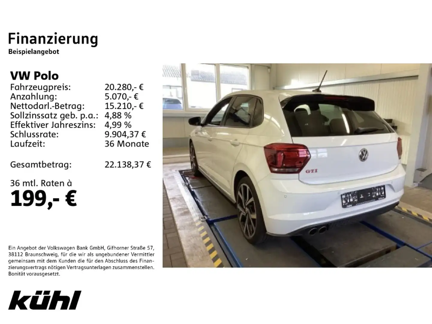 Volkswagen Polo 6 VI GTI 2.0 TSI DSG LED/ACC/Navi Weiß - 2