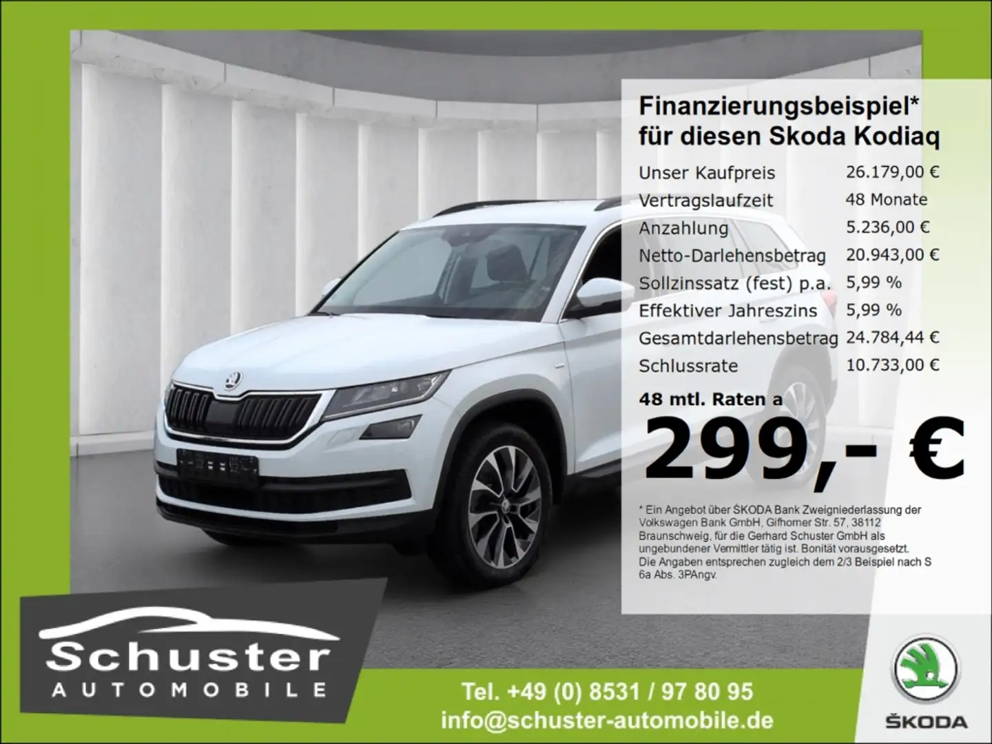 Skoda Kodiaq DRIVE 125 4x4 TDI*AHK LED ACC R-Kam Navi Weiß - 1
