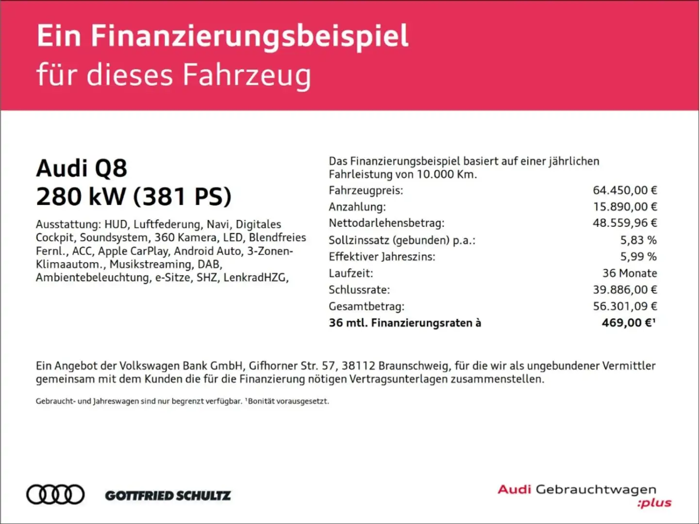 Audi Q8 55 TFSI e quattro S-Line Navi Matrix HD LED Luftfe Schwarz - 2