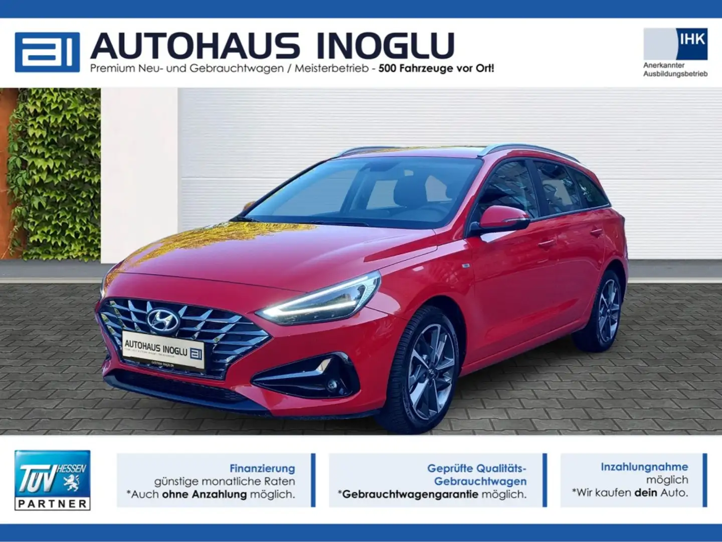 Hyundai i30 1.5 T-GDI DCT*160PS*Navi*LED*RKam*Le Shz*FCA Rot - 1