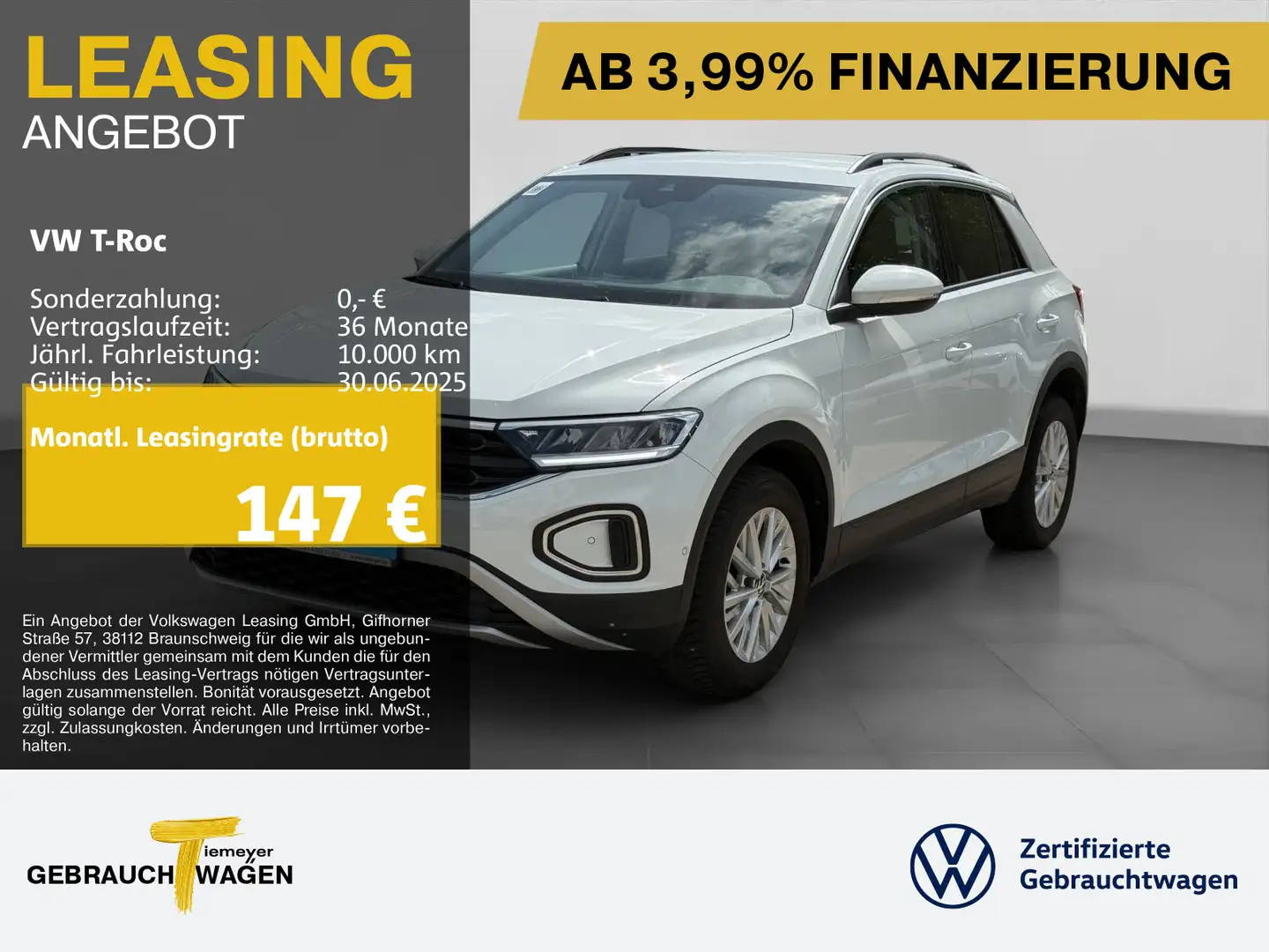 Volkswagen T-Roc 1.0 TSI LIFE NAVI SITZH LED PDC+ Blanco - 1