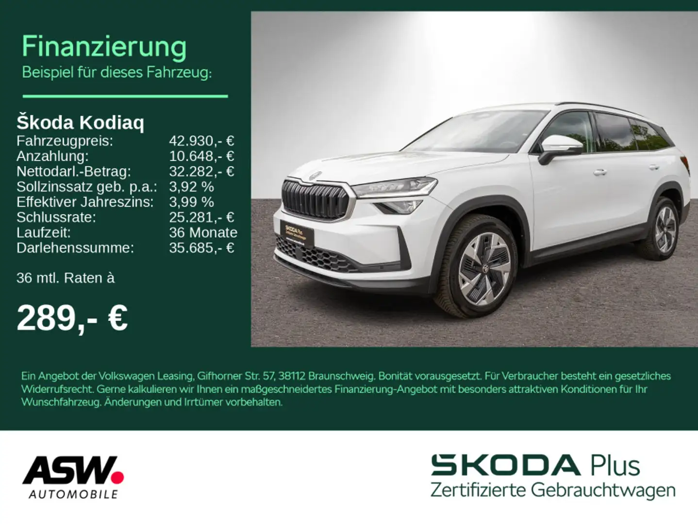 Skoda Kodiaq Selection 4x4 2,0TDI DSG LED NAVI RFK AHK Wit - 1