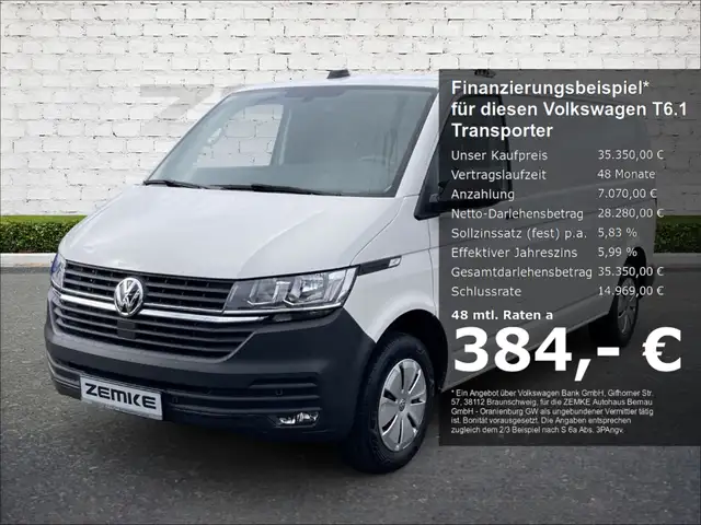 Volkswagen T6.1 Transporter Kasten 2.0 TDI DSG lang StandHZG AHK DAB SHZ Fernl