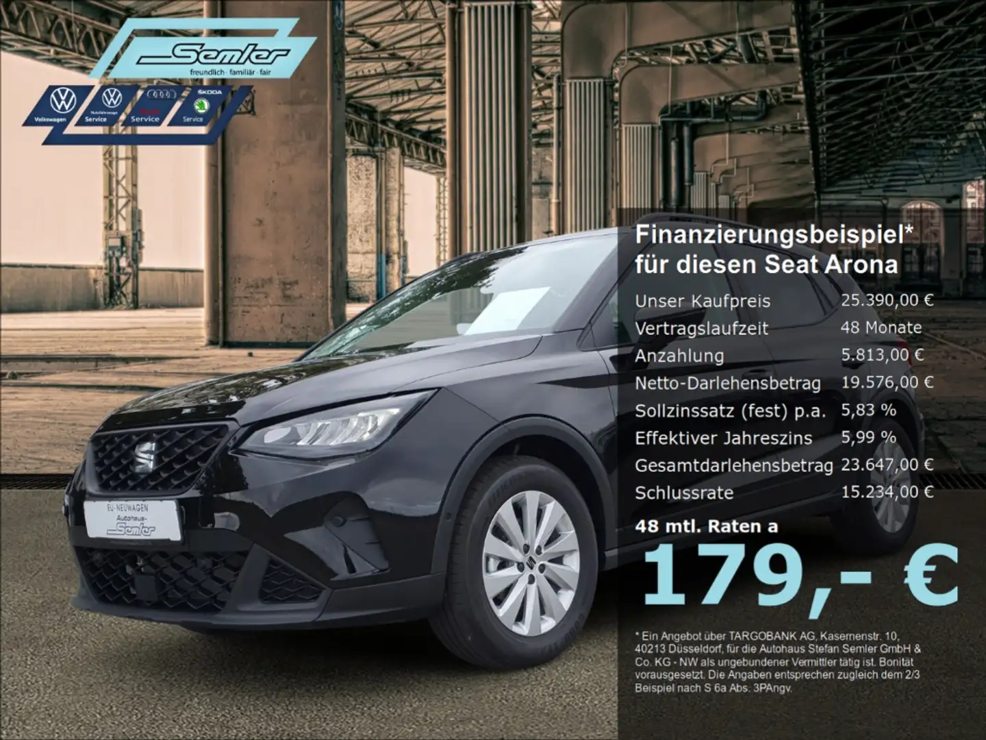 SEAT Arona Style 1.0 TSI DSG AHK R-KAM KESSY SHZ APP Noir - 1
