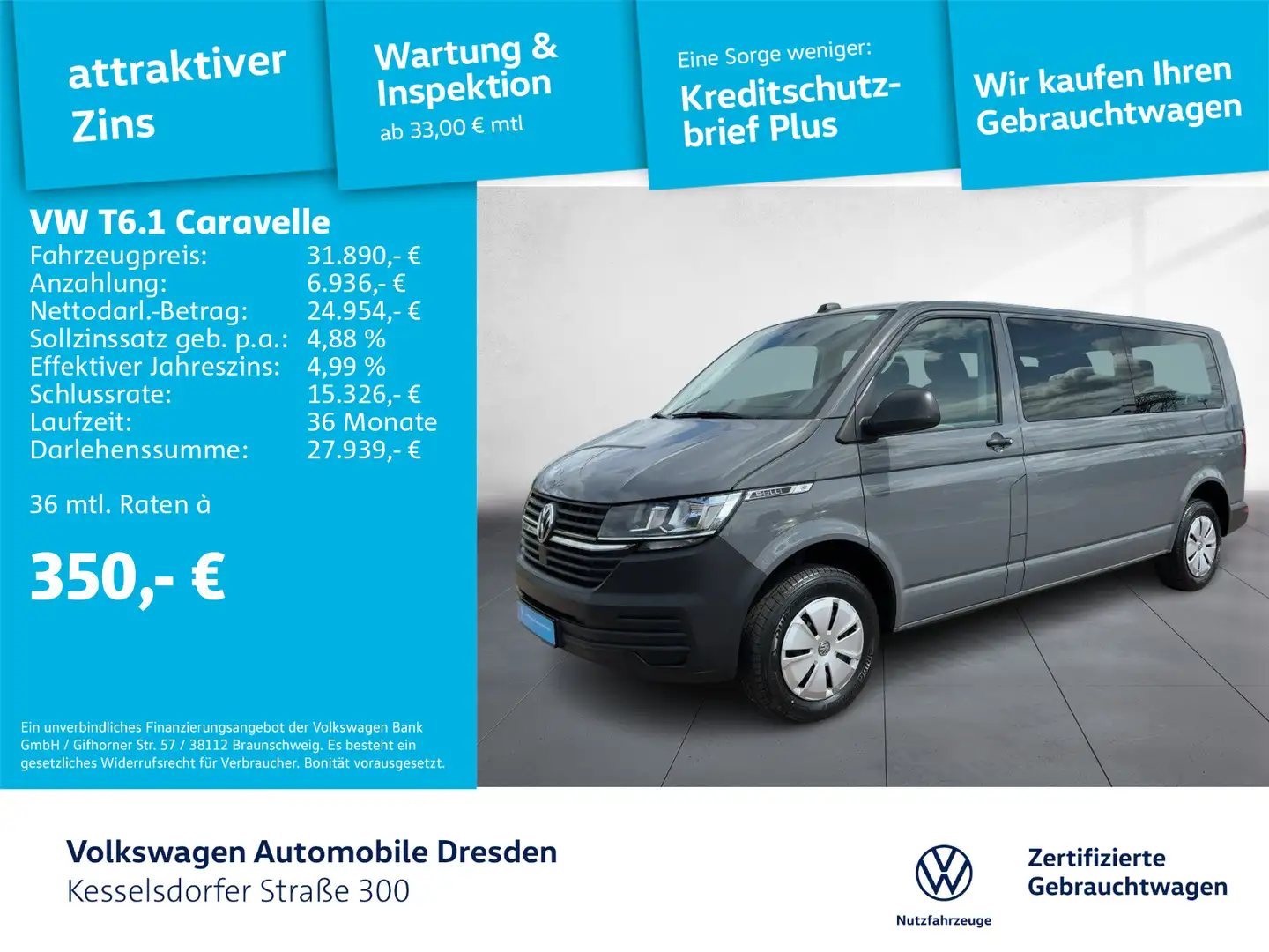 Volkswagen T6.1 Caravelle 2.0 TDI Trendline LR Kamera DAB Gri - 1
