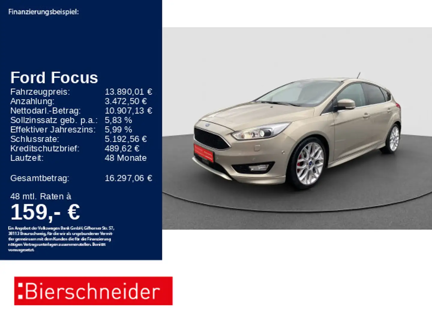 Ford Focus 1.5 EcoBoost Automatik Titanium XENON LEDE Beige - 1