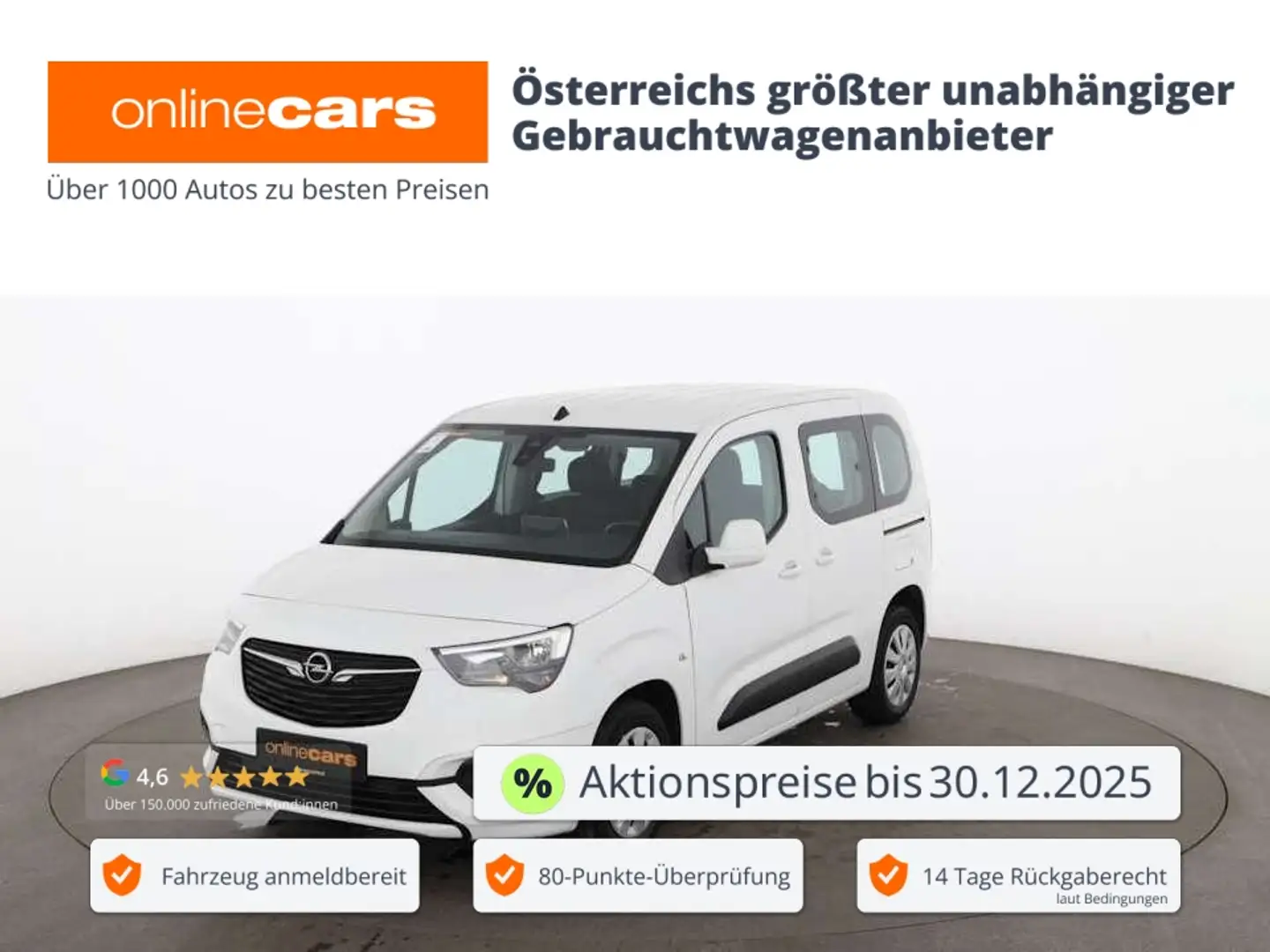 Opel Combo Life E 1.5 D Edition TEMPOMAT ASSIST PDC Weiß - 1