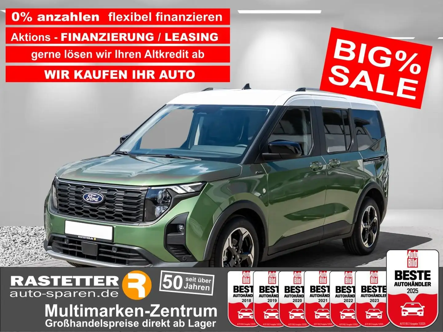 Ford Tourneo Courier Active 5Jahre+Navi+ACC+Kamera+Zweifarb+Klimaaut+vi Vert - 1