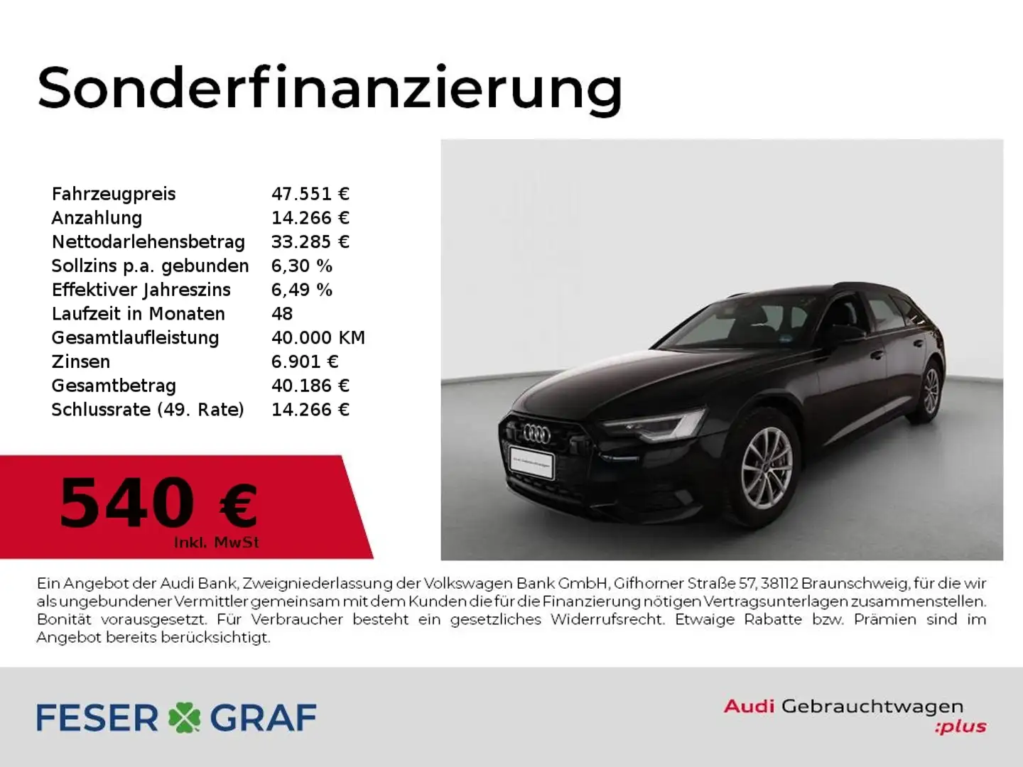 Audi A6 Avant 45 TFSI Matrix/Leder/Memory/AHK/18 Zoll Schwarz - 1