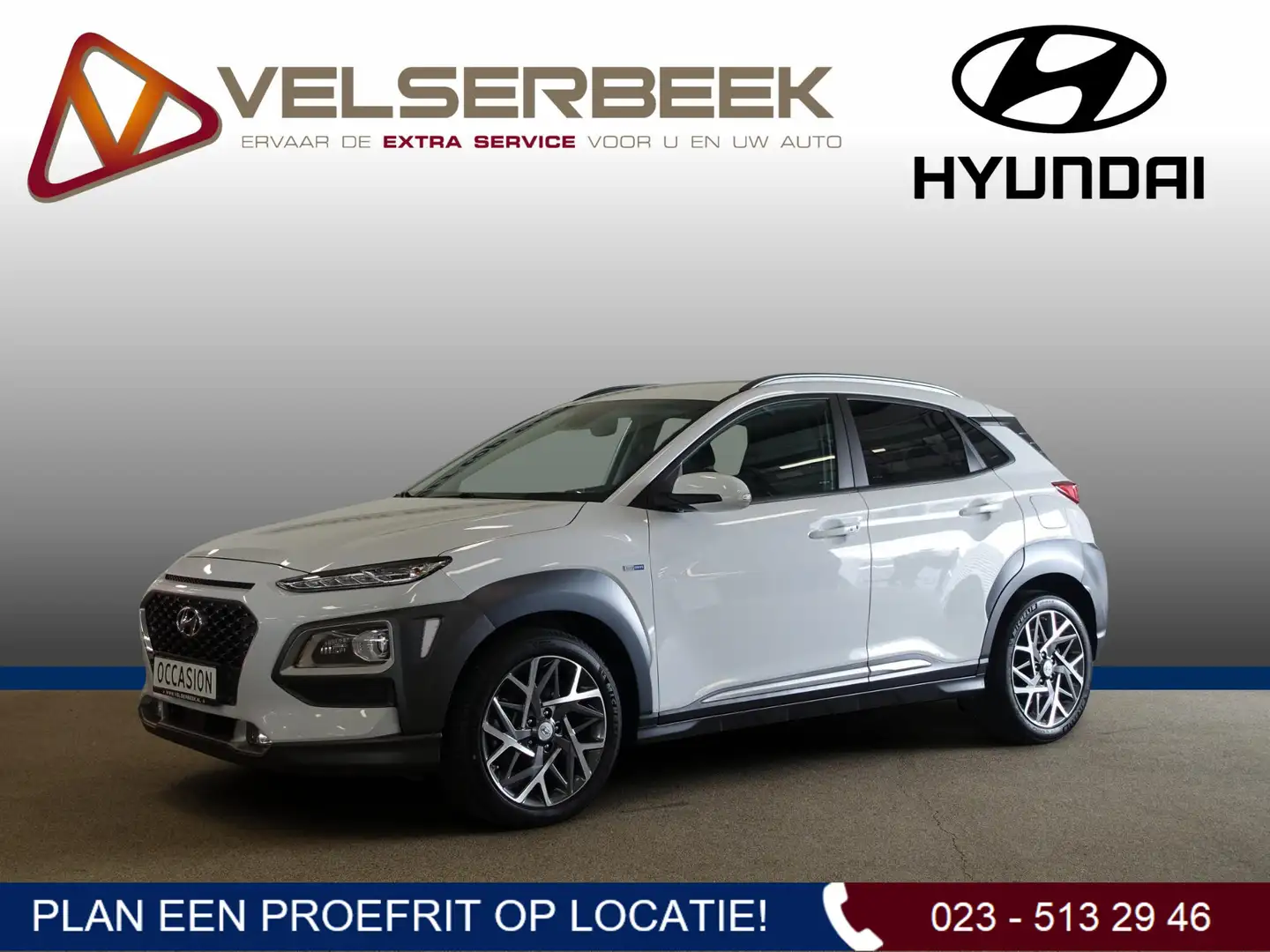 Hyundai KONA 1.6 GDI HEV Premium * Automaat / Leer / Carplay * Blanco - 1