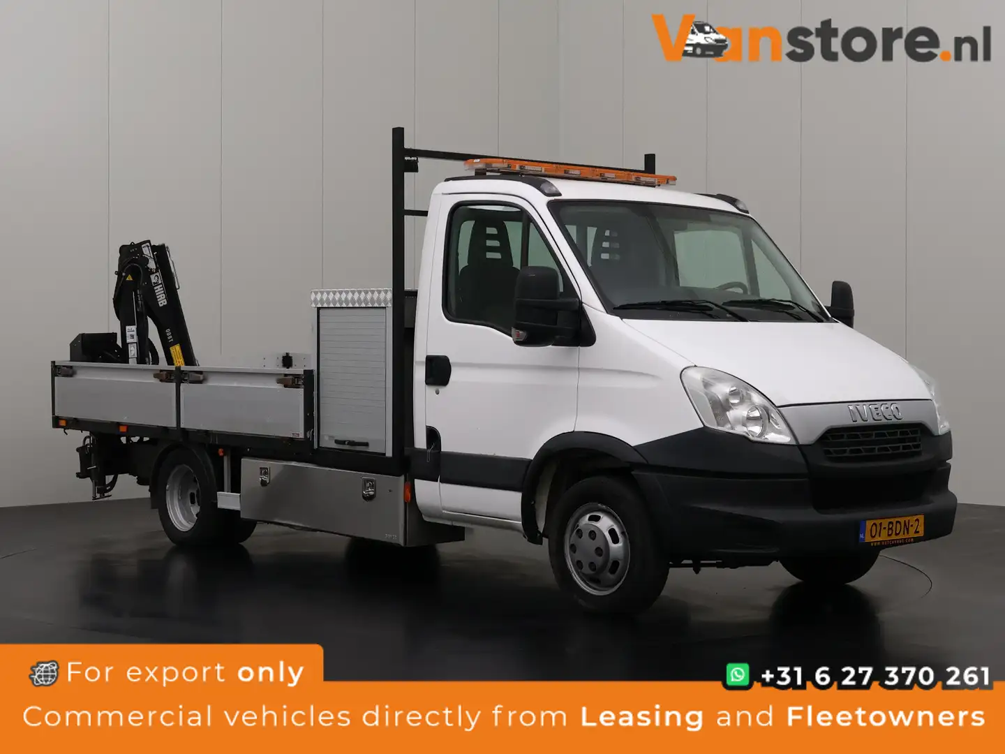 Iveco Daily 50C14 Open laadbak met kraan Hiab 008-T2 | Aardgas Blanc - 1