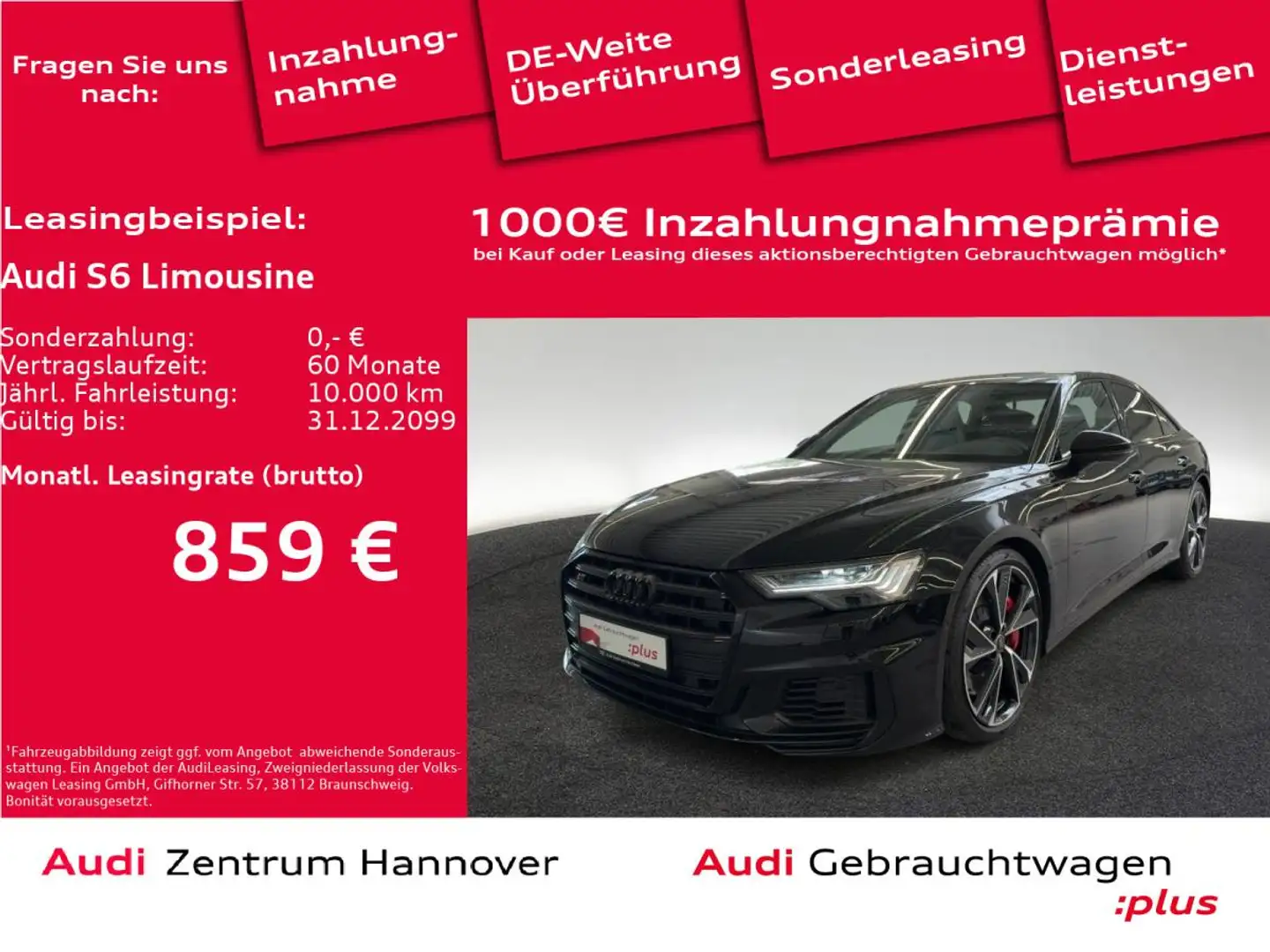 Audi S6 Limousine 3.0 TDI quattro Pano HD Matrix Dynamikle Schwarz - 1