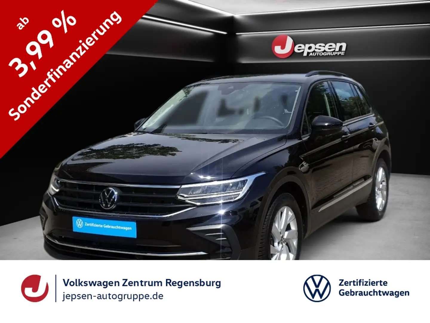 Volkswagen Tiguan Life 1.5 TSI ACC LED Navi PDC SHZ KlimaA Negro - 1