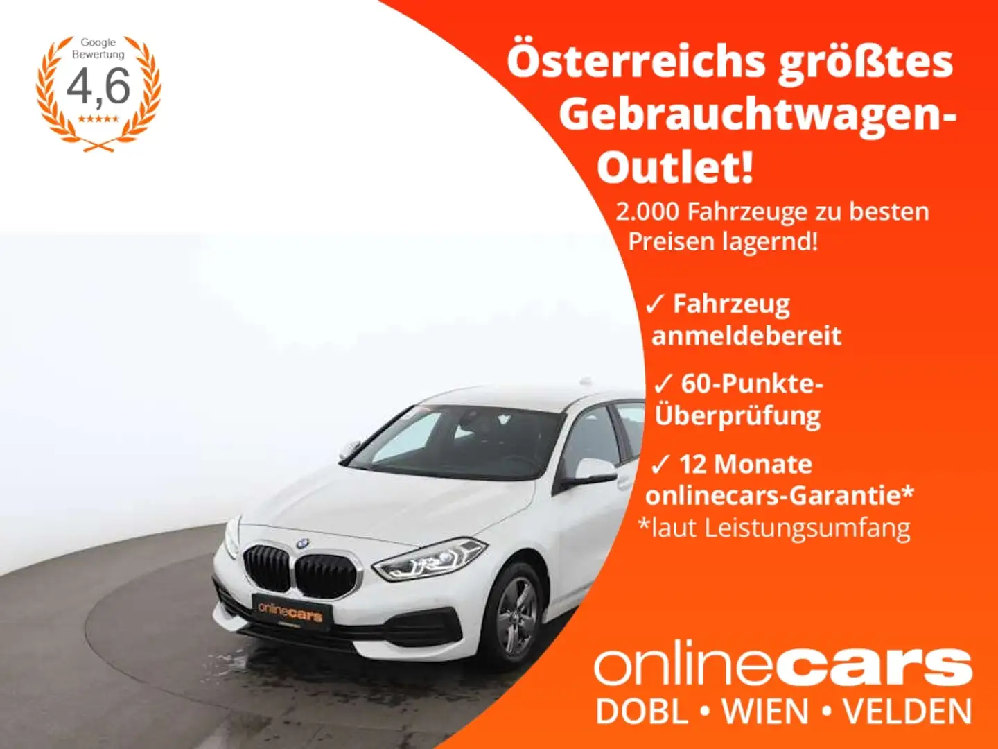 BMW 118 i Aut LED NAVI DIGI-TACHO TEMP LANE-ASSIST PDC Weiß - 1