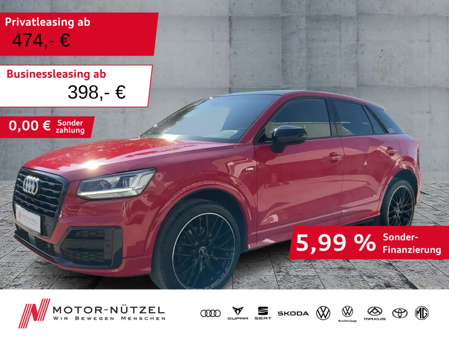 Audi Q2 35 TFSI S-TR 2xS-LINE LED+NAVI+AHK+PANO+VC+19 Rot - 1