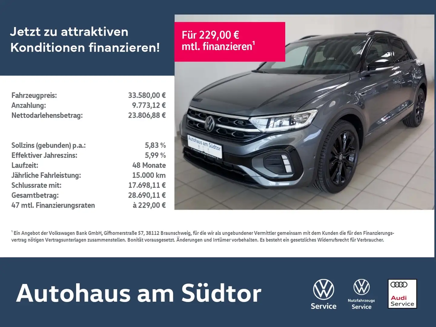 Volkswagen T-Roc R-Line 1.5 TSI DSG | LED AHK RFK ACC Grau - 1