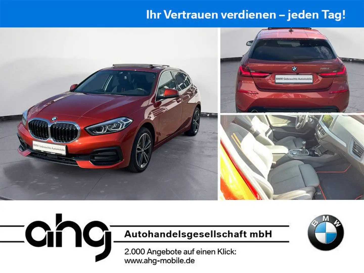BMW 116 d Sport Line Pano Navi LED HIFI Komfortzugang Oranje - 1