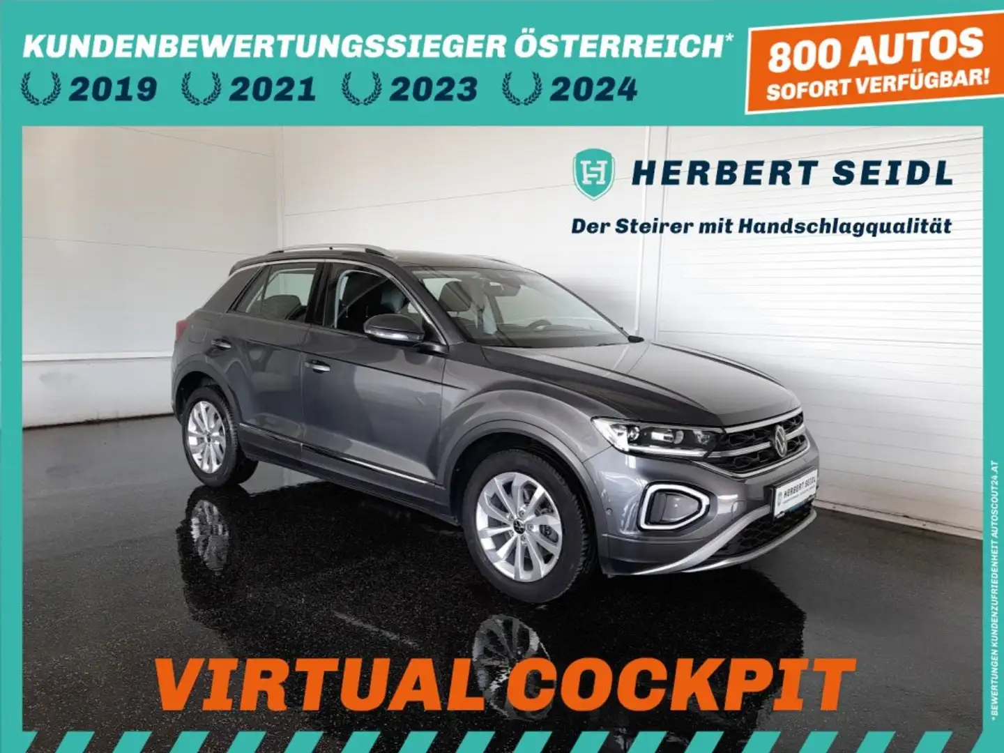 Volkswagen T-Roc STYLE 4x4 2,0 TDI DSG *LED MIT FLA / SPORTSITZE MIT TEILLEDER UND MASSAGE / VIRTUELL / NAVI / ACC* Grau - 1