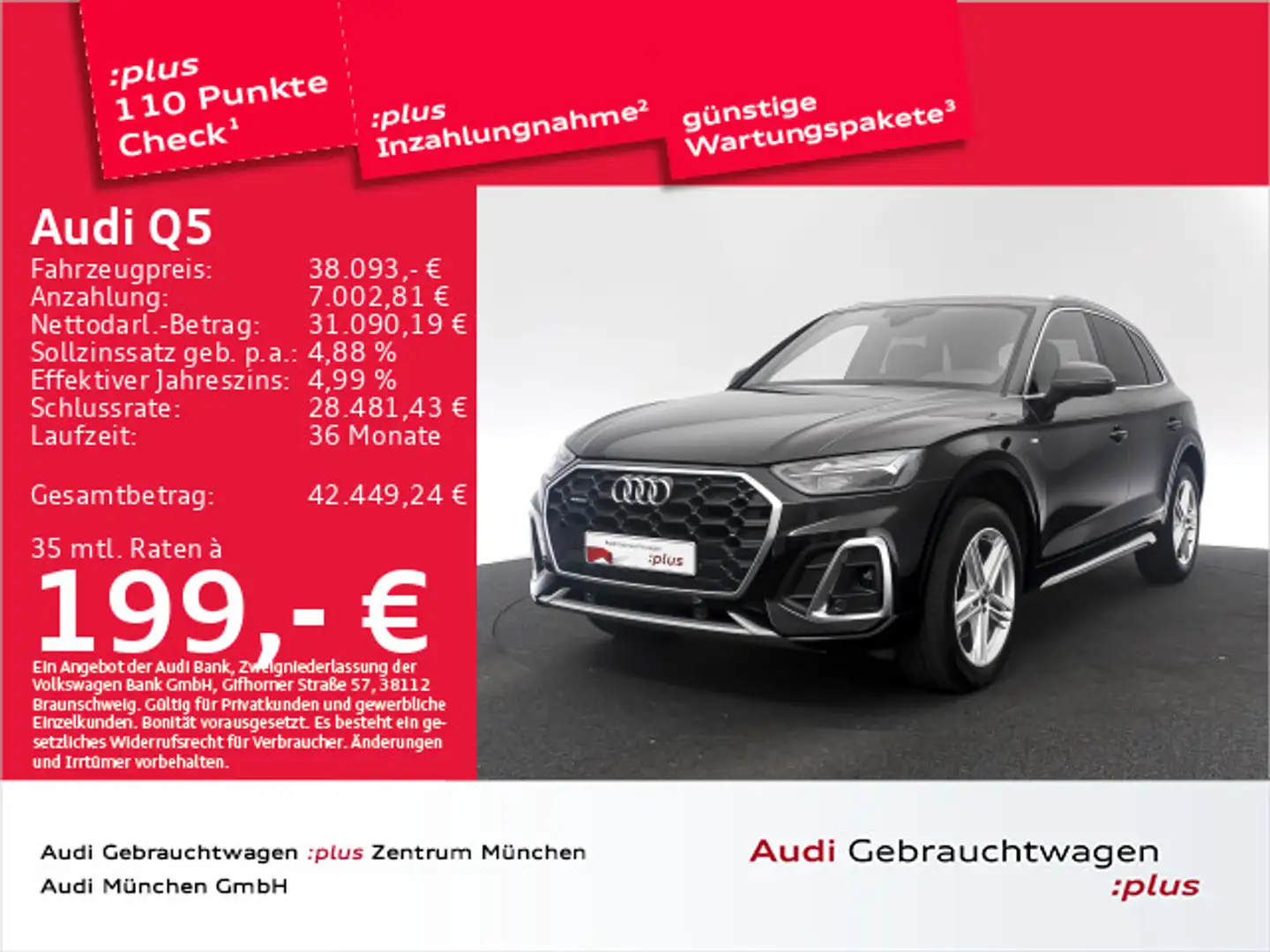 Audi Q5 40 TDI qu. S tronic S line AHK/Virtual/Navi+ Schwarz - 1