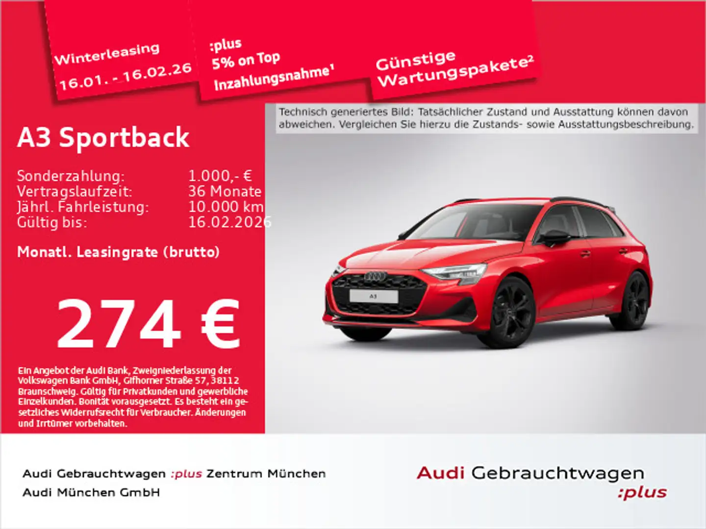 Audi A3 35 TFSI S tronic Virtual+/Navi+/LED Rot - 1
