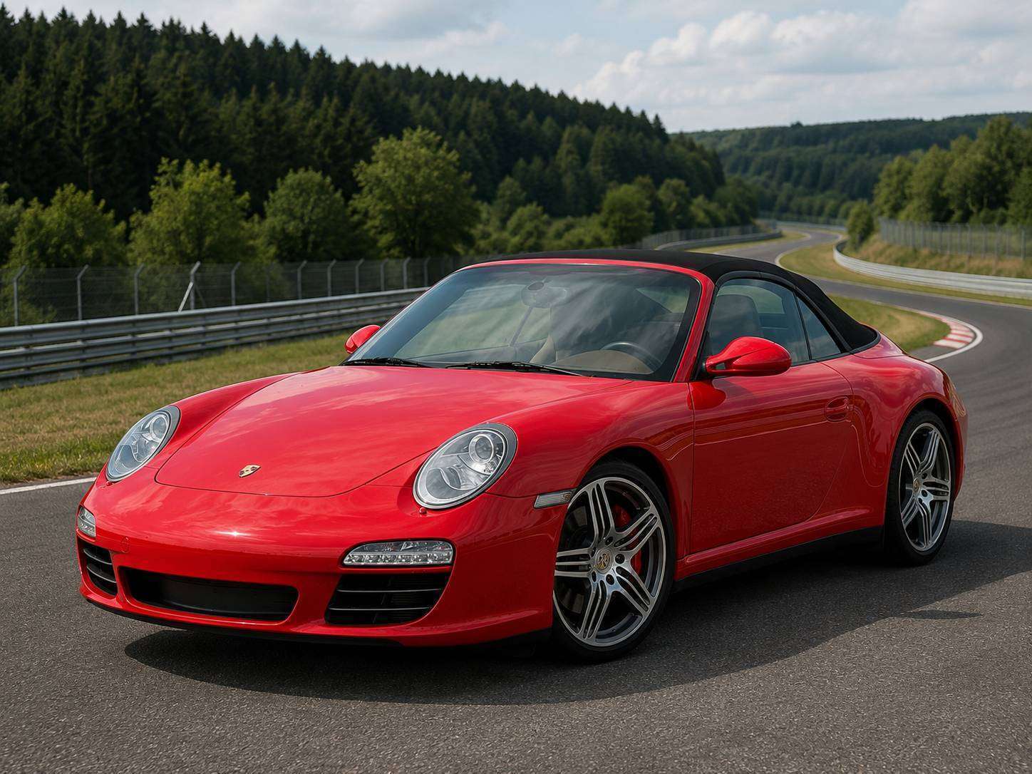 Red 2009 Porsche 911 Convertible All-Wheel Drive Manual