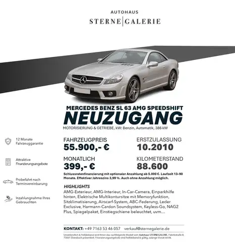 Mercedes-Benz SL 63 AMG ROASTER/MULTIKONTUR/SITZKLIM/AIRSRAF/K