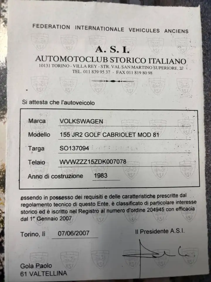 Volkswagen Golf Cabriolet Gl 1500, foto 6