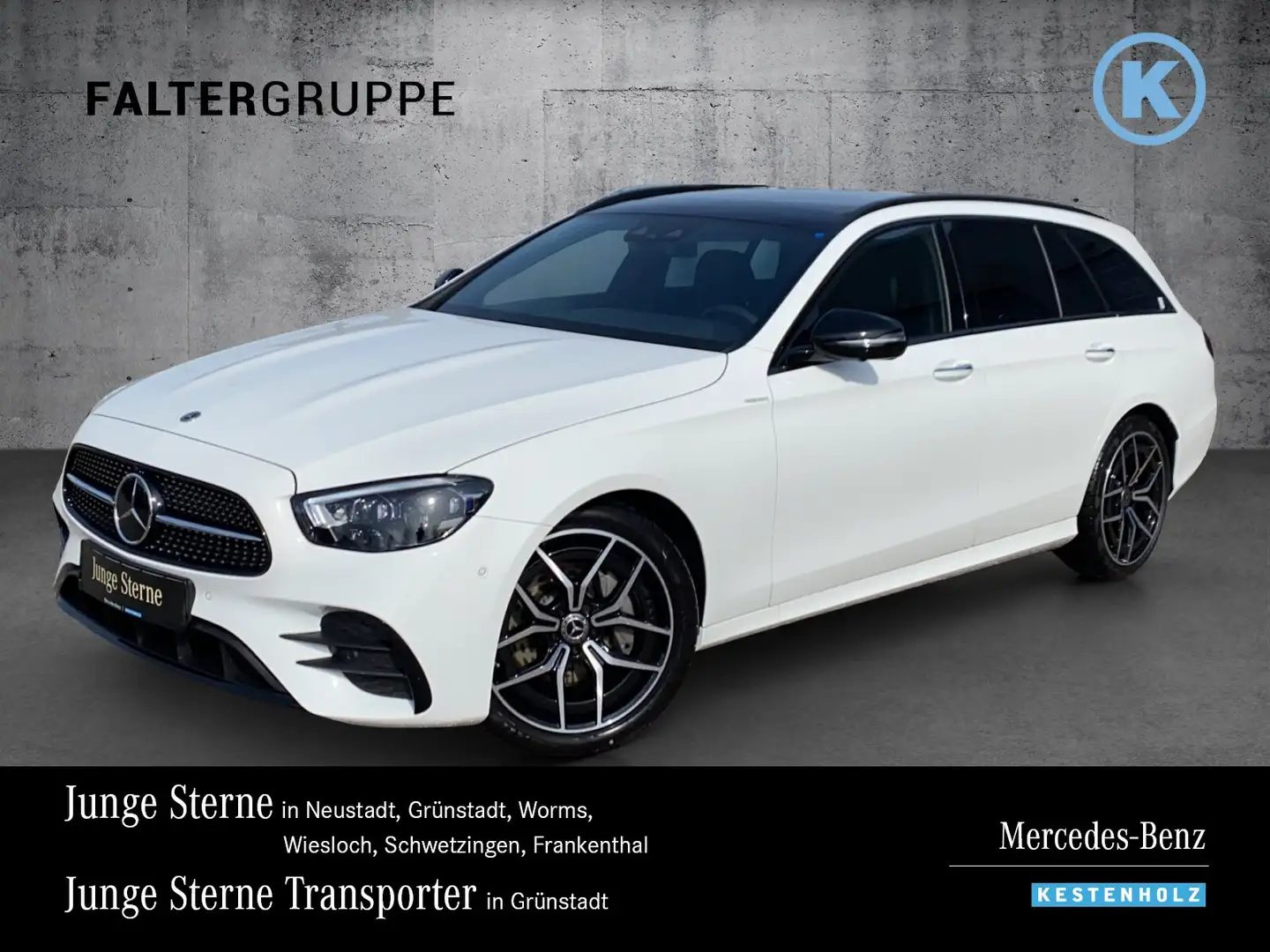 Mercedes-Benz E 220 E 220 d T AMG+NIGHT+360°+DISTRO+PANO+AHK+EASYP Weiß - 1
