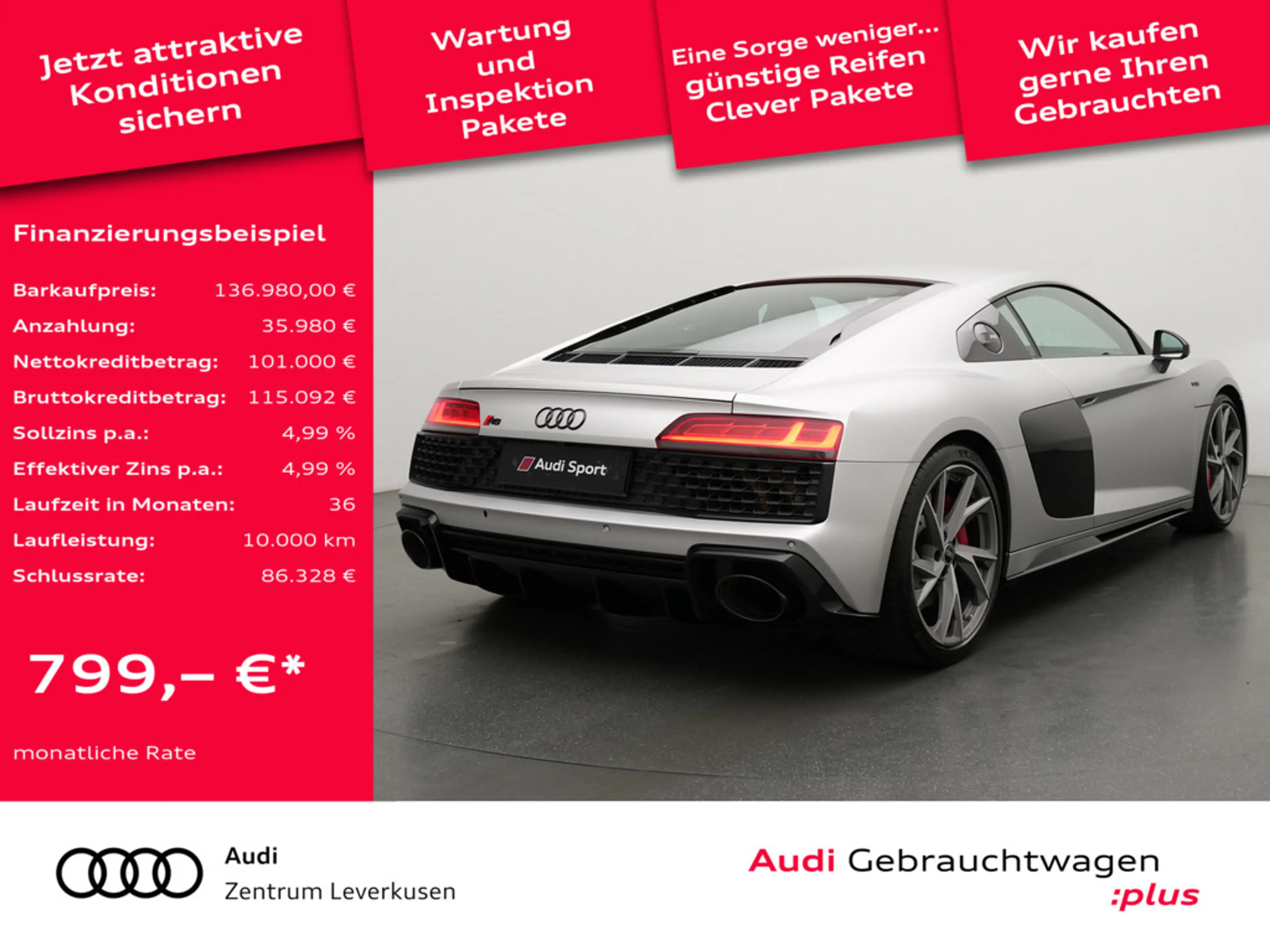 Audi R8 Coupe performance KAM NAVI VIRT LEDER SHZ — photo 2