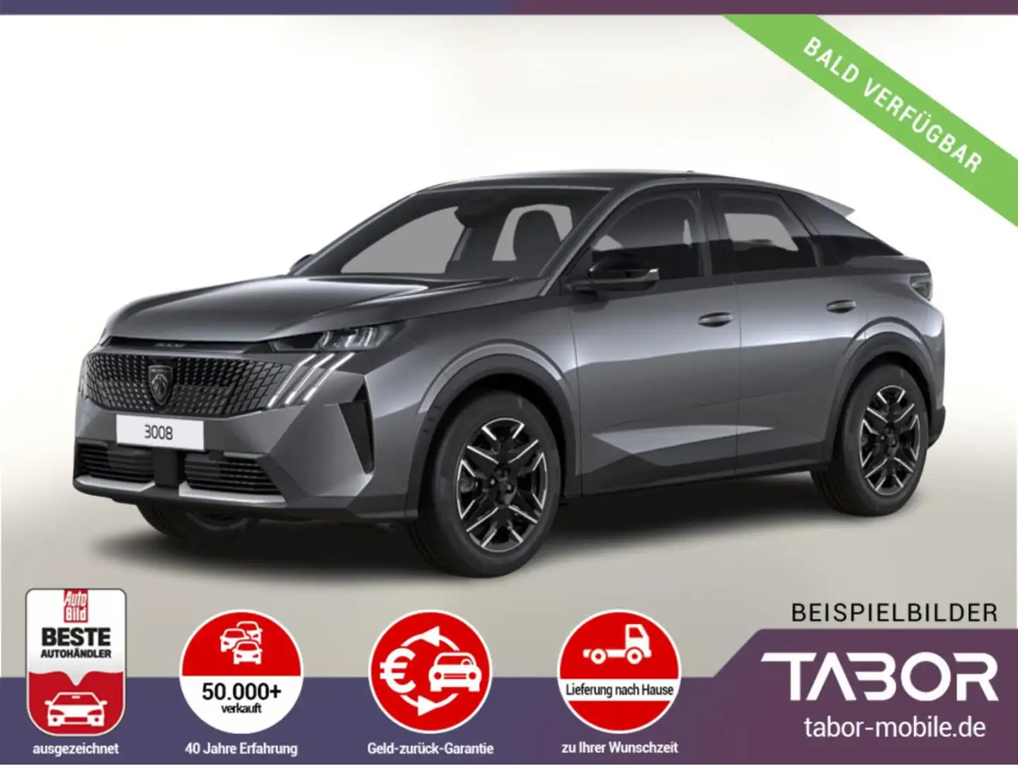 Peugeot 3008 MHEV 136 eDSC6 Allure ACC 360° SHZ PanoNav Grau - 1