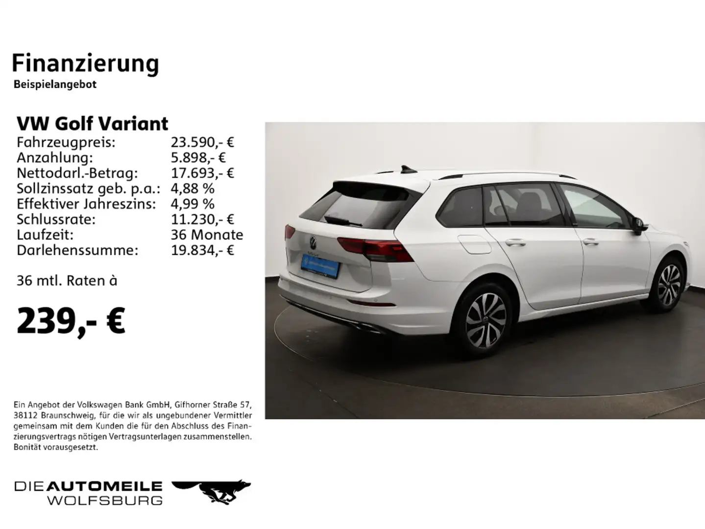 Volkswagen Golf Variant Golf VIII Variant 1.5 TSI Active AHK/LED/ACC Weiß - 2