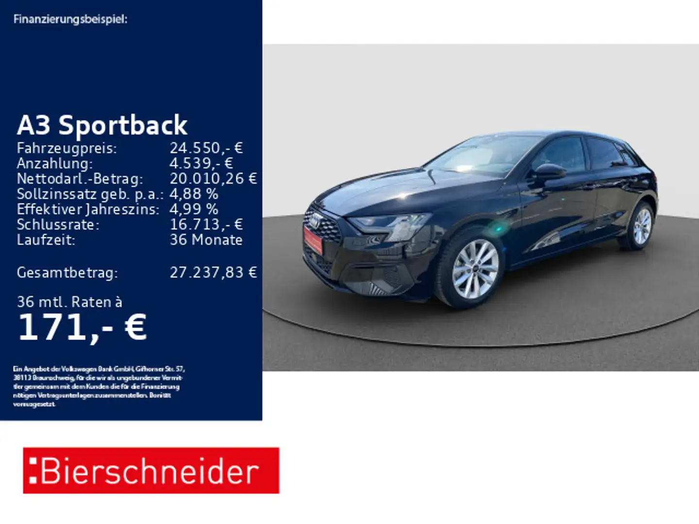 Audi A3 30 TFSI AHK NAVI PDC SHZ VC Nero - 1