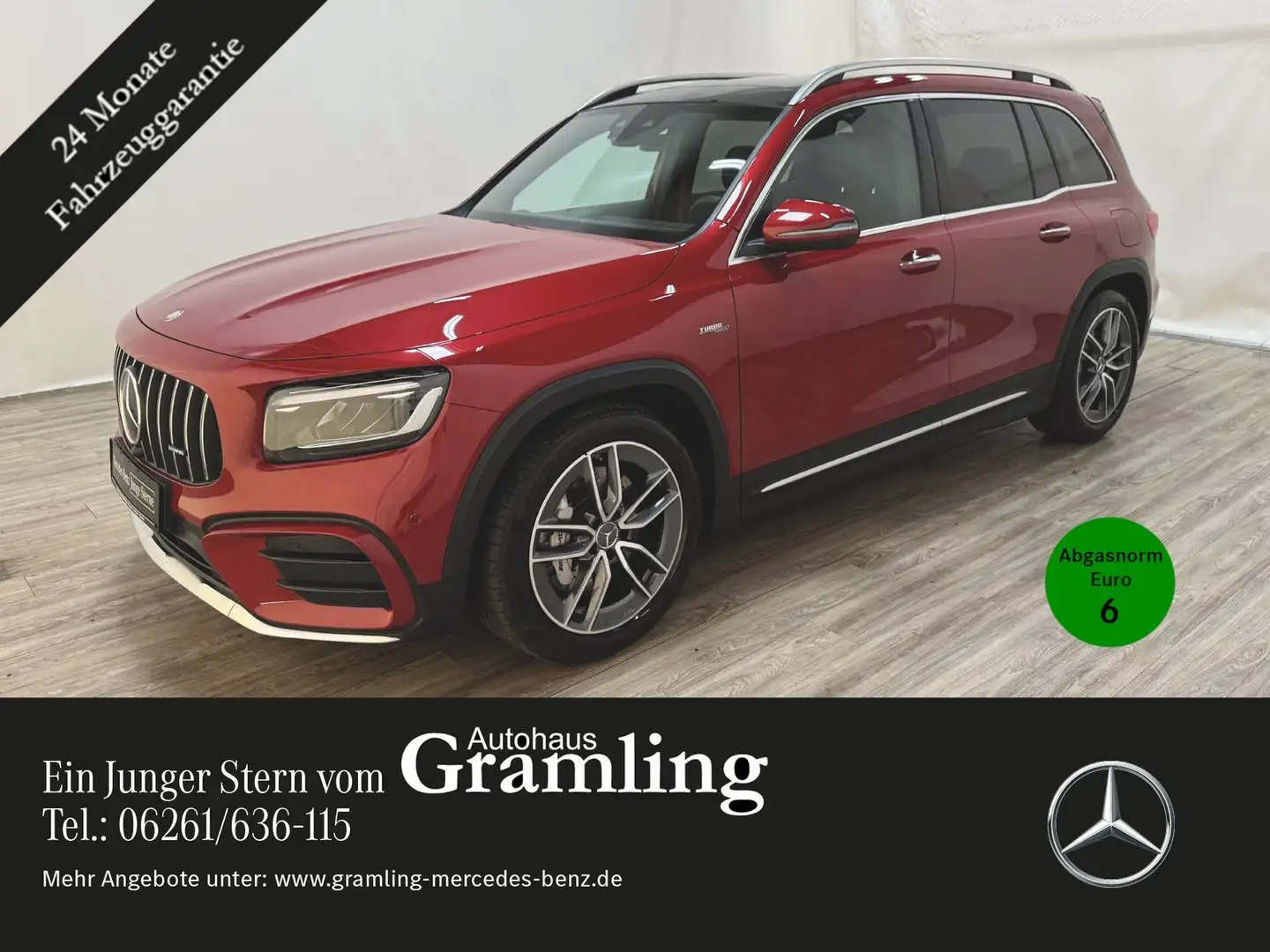 Mercedes-Benz GLB 35 AMG 4M Pano*AHK*Distr*Burmester*Ambienteb Rot - 1