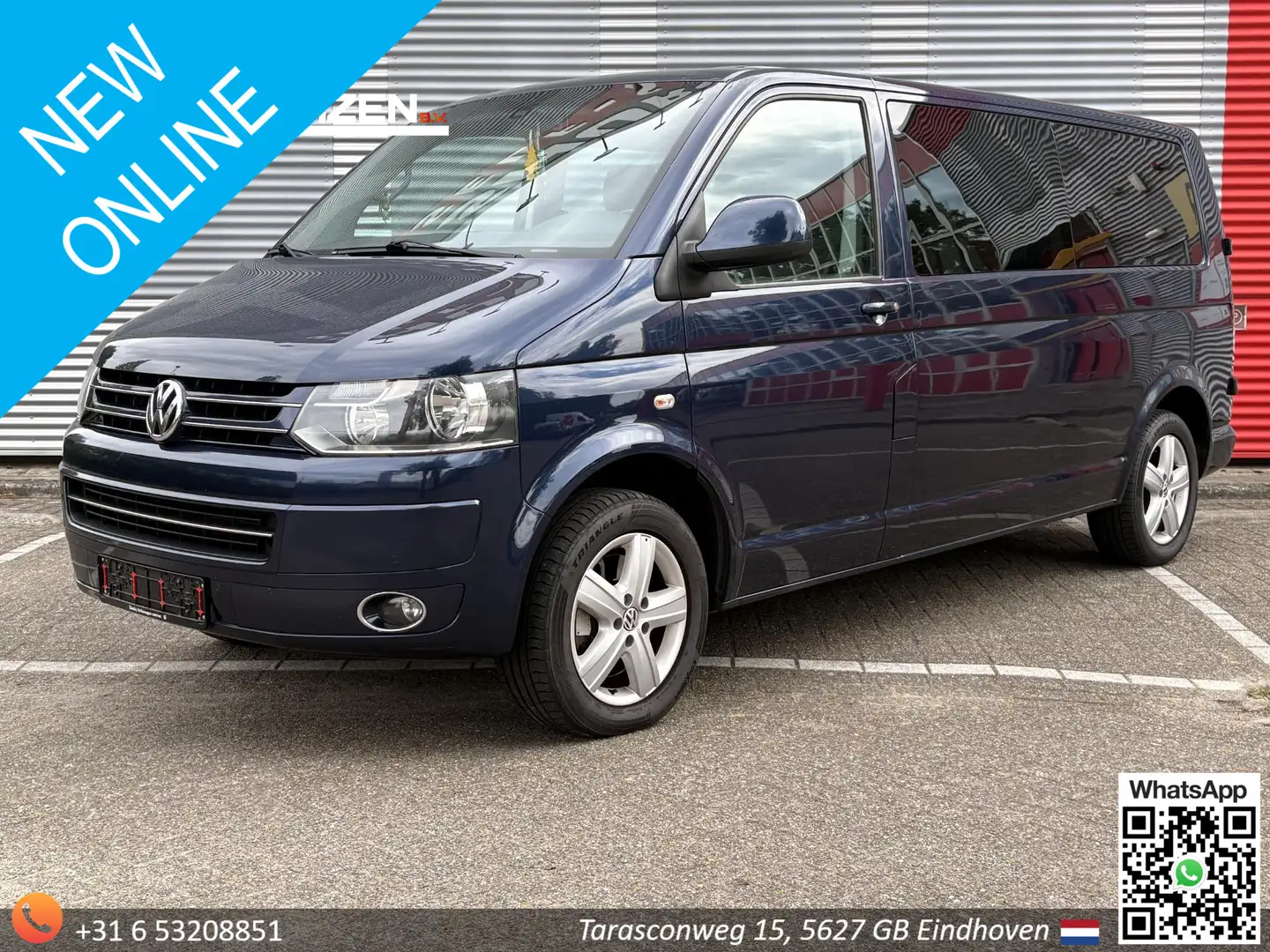 Volkswagen T5 Transporter 2.0 TDI L2H1 Dubbel Cabine | € 8.950,- MARGE! | DS Blauw - 1