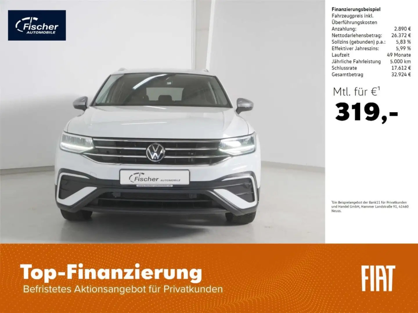 Volkswagen Tiguan Allspace 2.0 TDI Life DSG 7-Sitze/AHK/RFK Weiß - 1